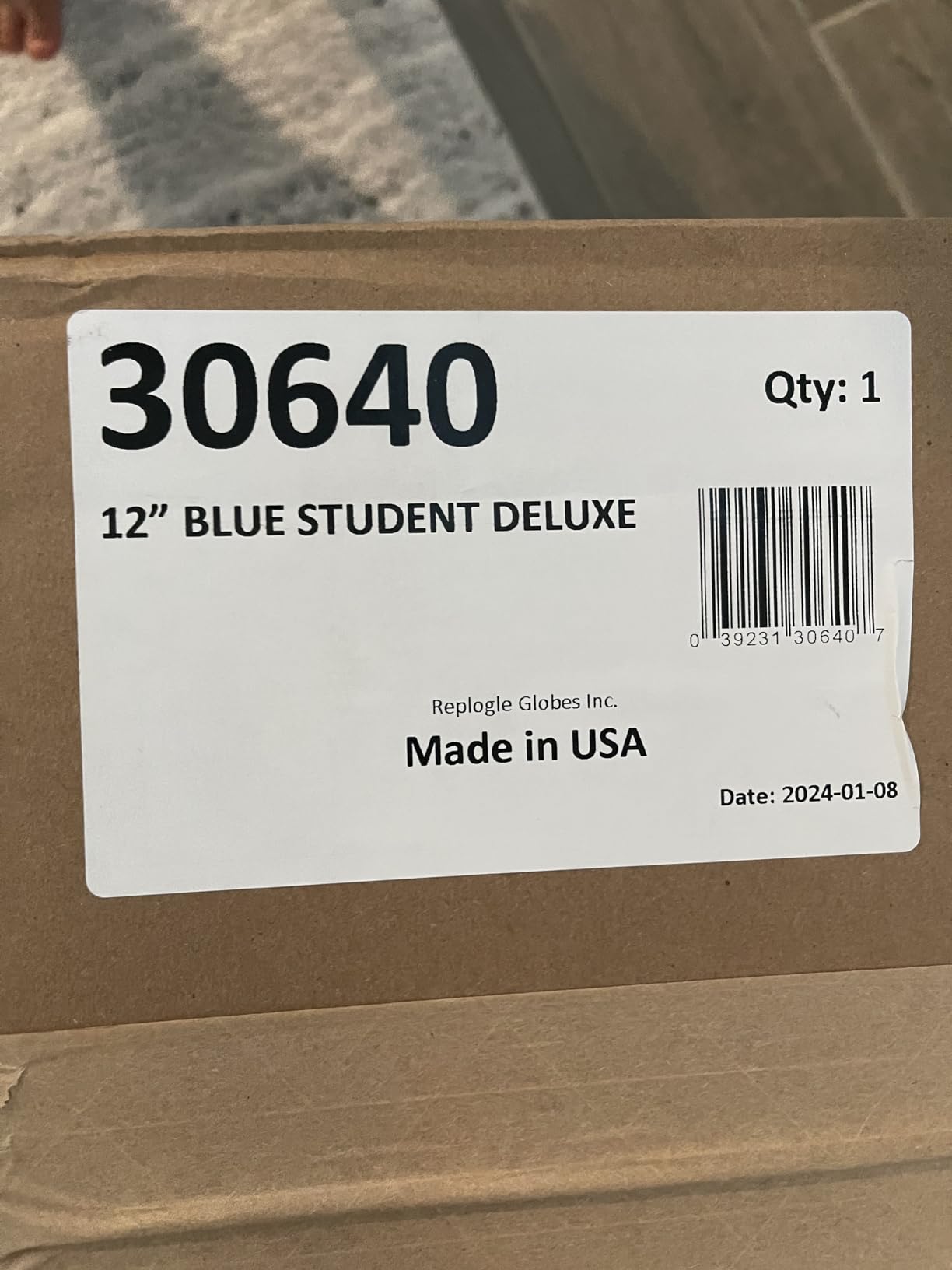 Replogle Student - Educational Classic World Globe, Blue Ocean, Raised Relief feature, including a bonus map, made in USA, 12
