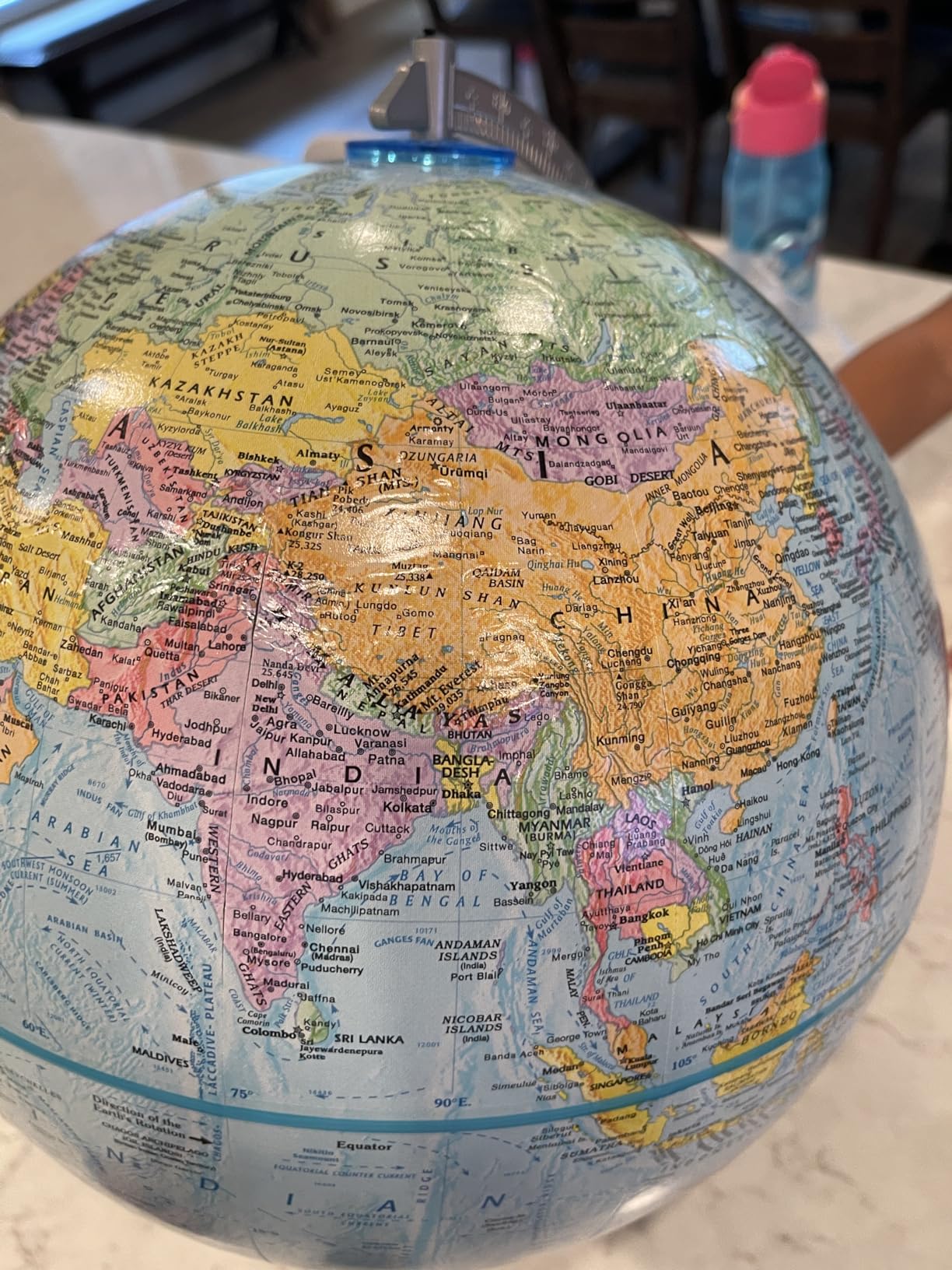 Replogle Student - Educational Classic World Globe, Blue Ocean, Raised Relief feature, including a bonus map, made in USA, 12