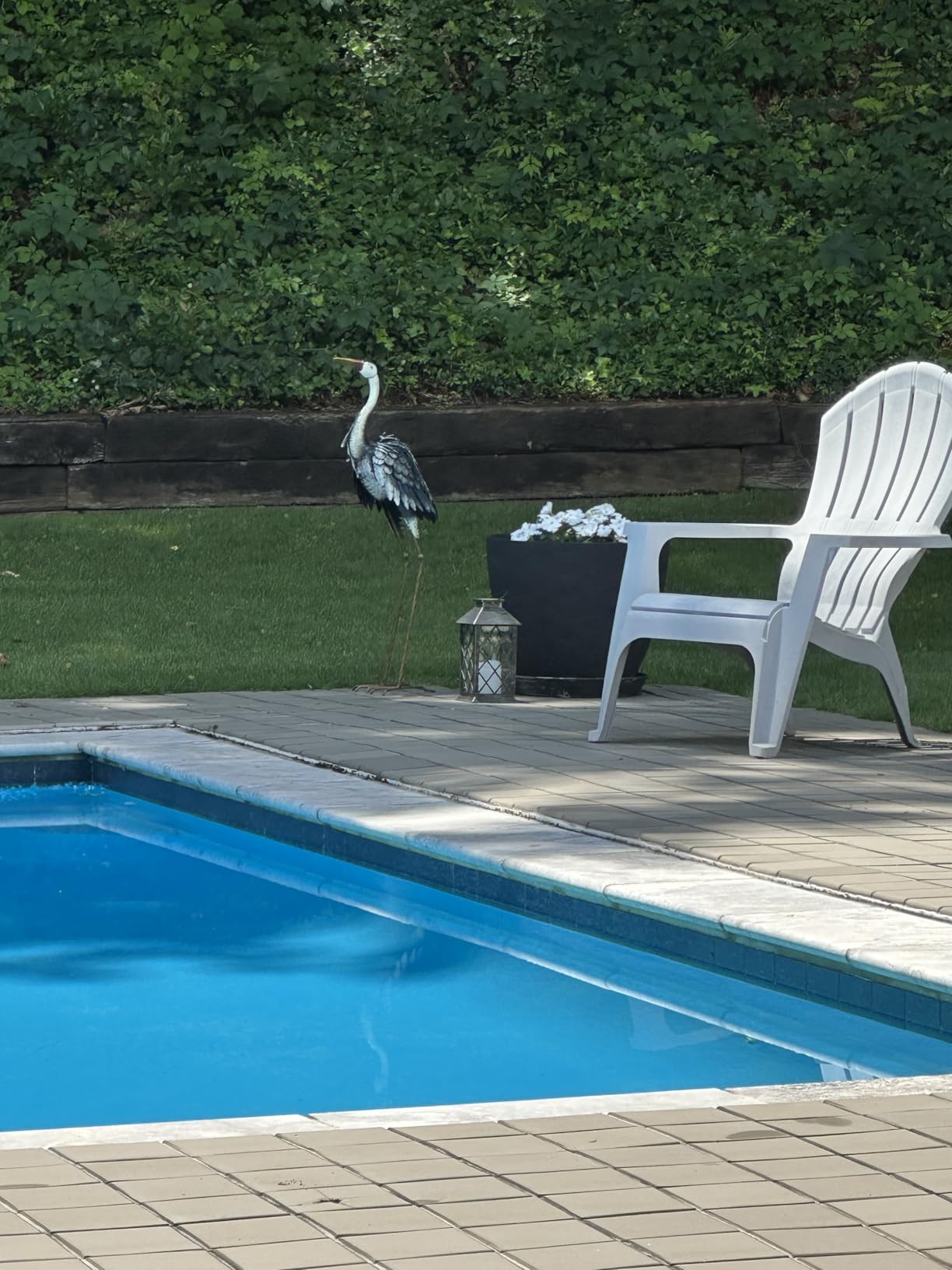 TERESA'S COLLECTIONS Garden Decor Blue Heron Sculptures & Statues Decor, 33.8 Inch Coastal Metal Cranes Decoy for Outdoor Outside Yard Art customer photo 1