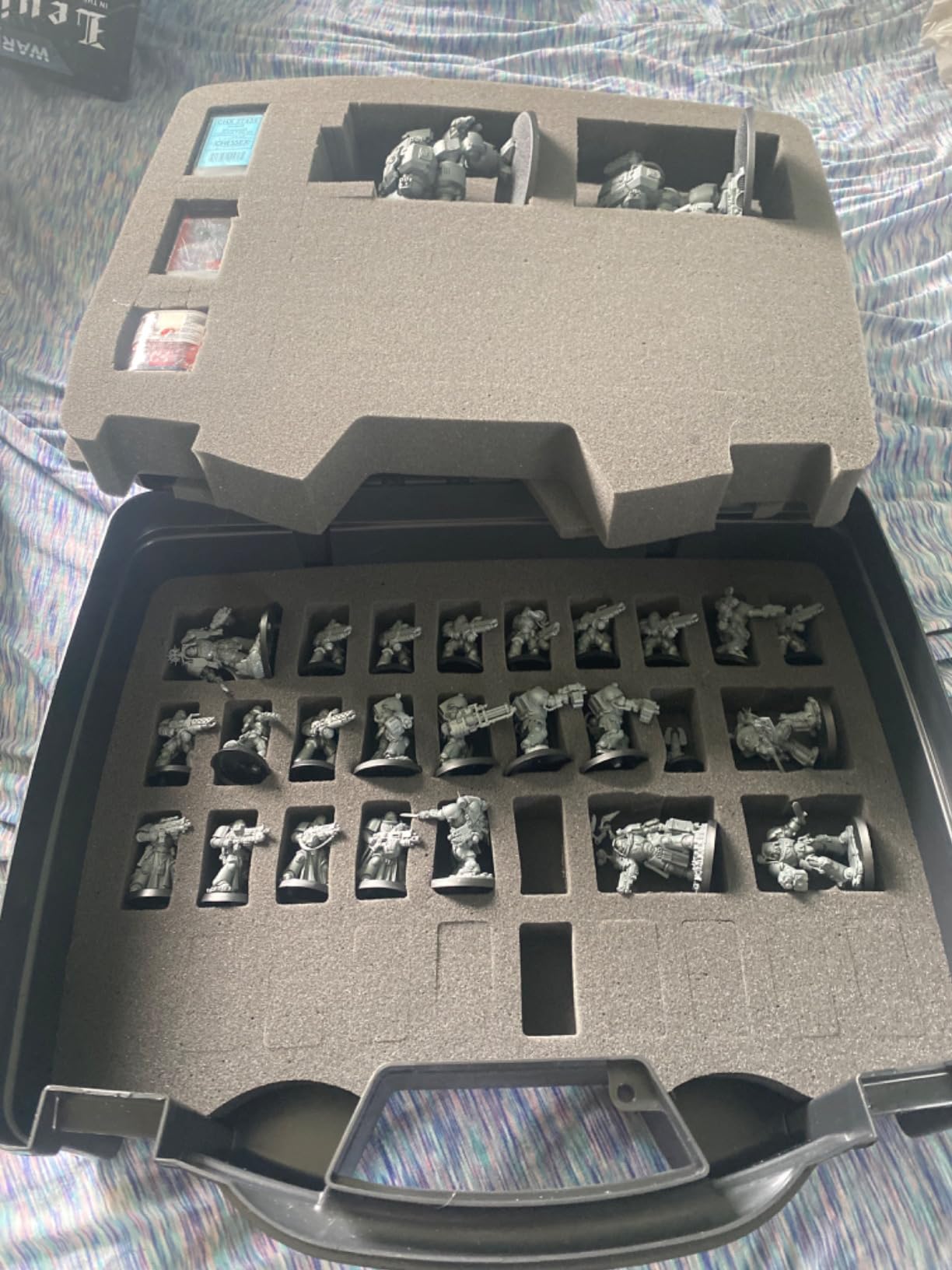 CASEMATIX Hard Shell Miniature Carrying Case - 80 Slot Figurine Miniature Storage Case with Customizable Foam Layer for Large Miniatures Compatible with Warhammer 40k, DnD & More! customer photo 2