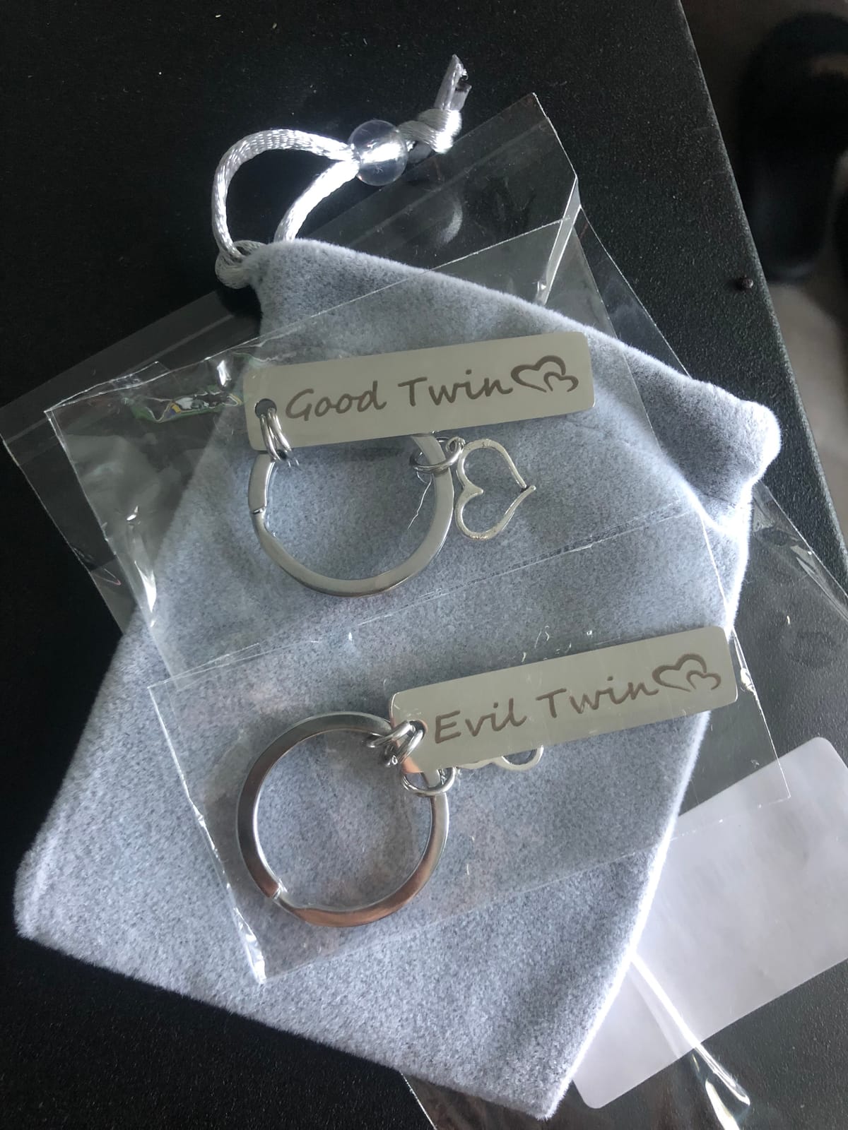Twins Gifts Twins Keychain Twins Girls Boys Gift Good Twin Evil Twin Matching Keychain Set Twin Jewelry Gift for Twin Sister Brother customer photo 2