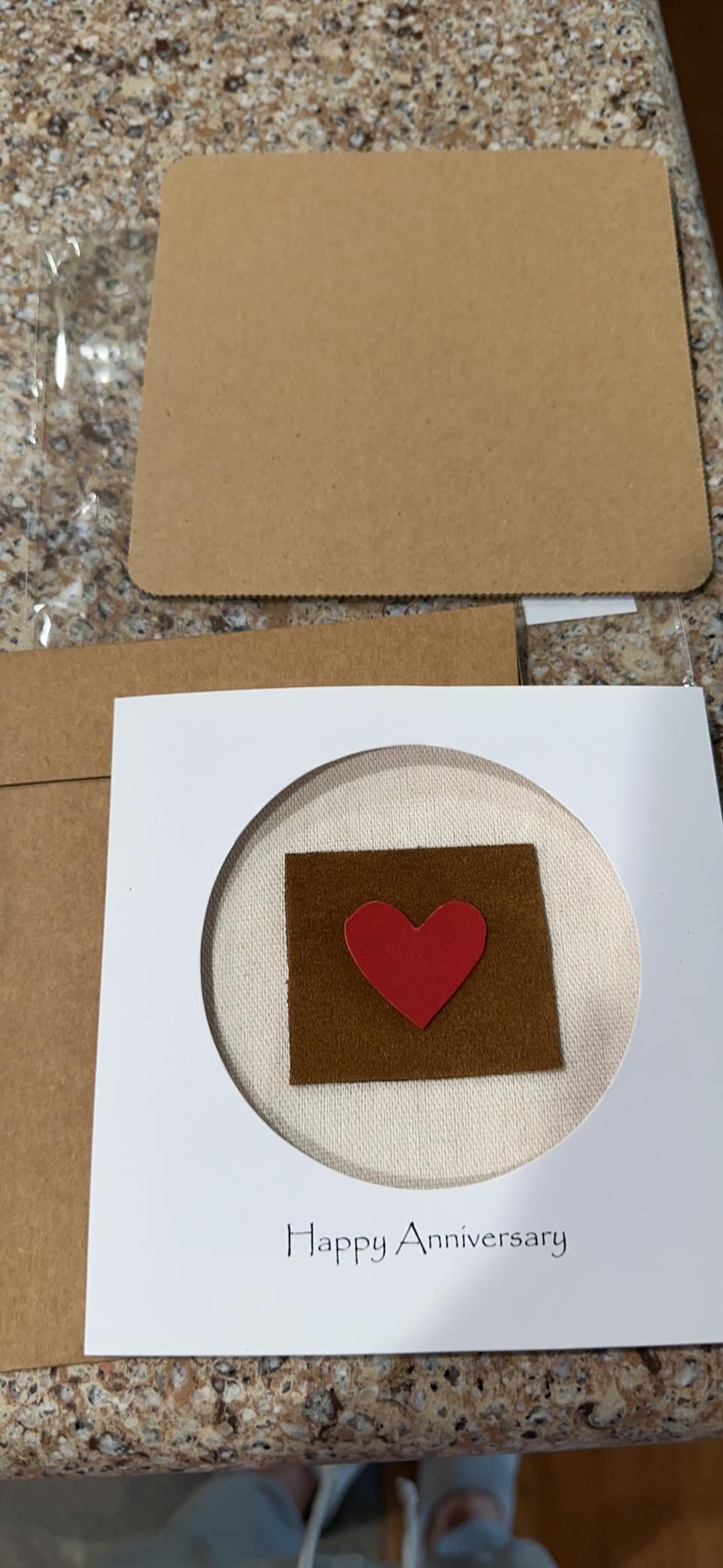 Camellia Bees 3rd Wedding Anniversary Card for Couple - Handmade Leather Greeting Card for Wife, Husband - Third Year Anniversary Keepsake for Her Him, Blank Inside (03rd) customer photo 2