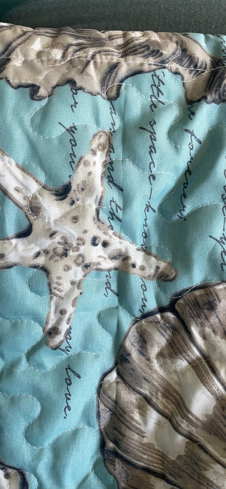 Beach Bedding King Size Lightweight Coastal Bedspreads Ocean Theme,3Pcs Conch Seashell Starfish Quilts Set Nautical Seahorse Seaweed Coverlet with Pillow Shams customer photo 1