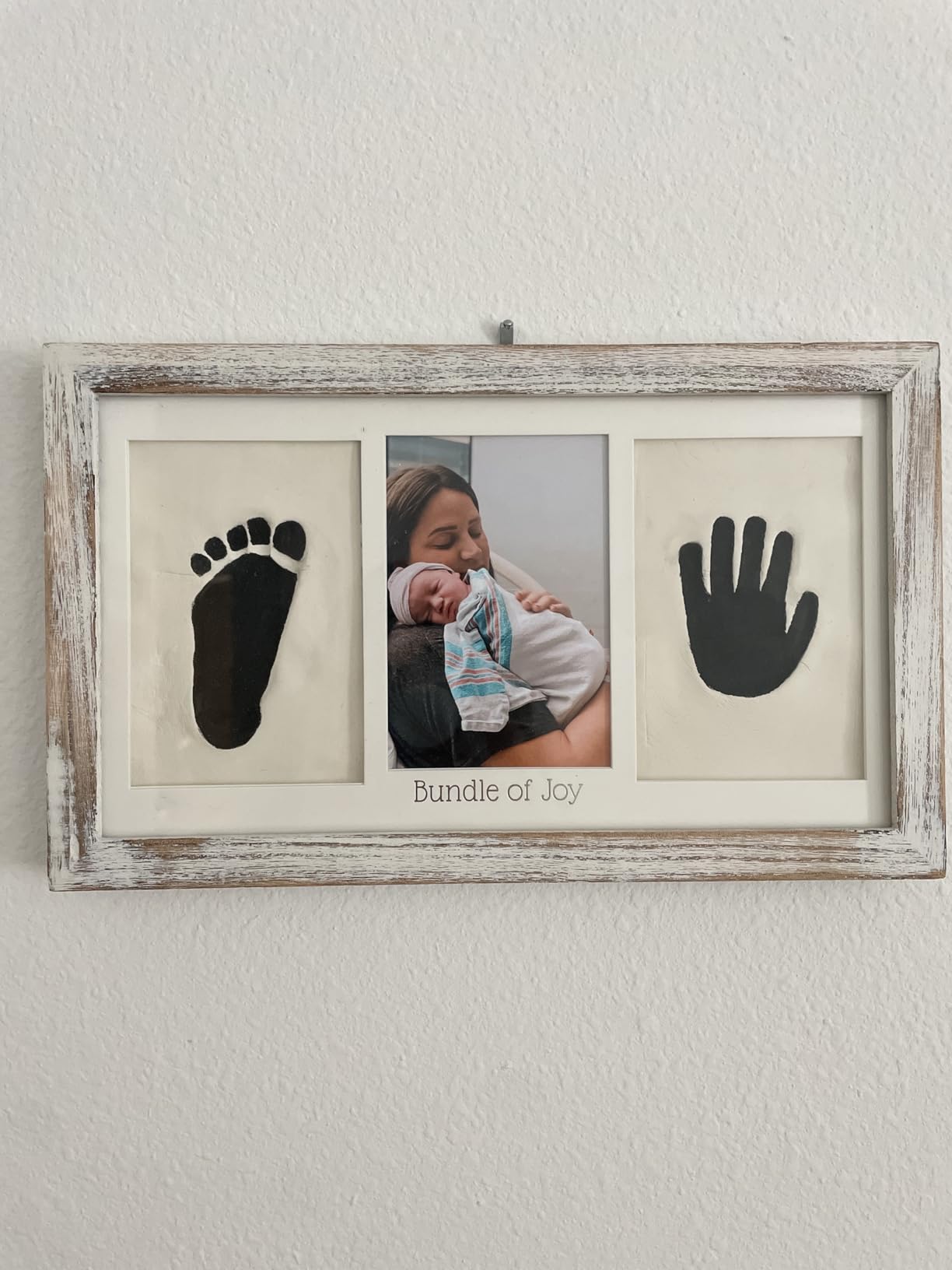 KeaBabies Baby Hand and Footprint Kit, Clay Keepsake Frame (Alpine White) | Quick Dry Handprint and Footprints, Newborn Nursery Picture Frame, Personalized New Mom Gifts customer photo 2