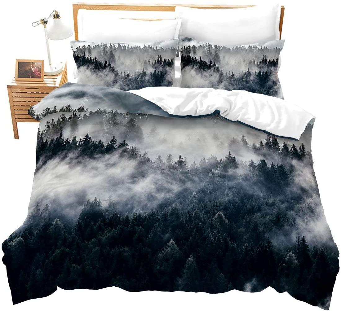 Erosebridal Lion Bedding Lightning Lion Duvet Cover Set Queen Size with 2 Pillowcases, Animal Head Bedding Set Grey Black Soft Microfiber Bed Cover for Teen Boys Young Man Decoration Room customer photo 1