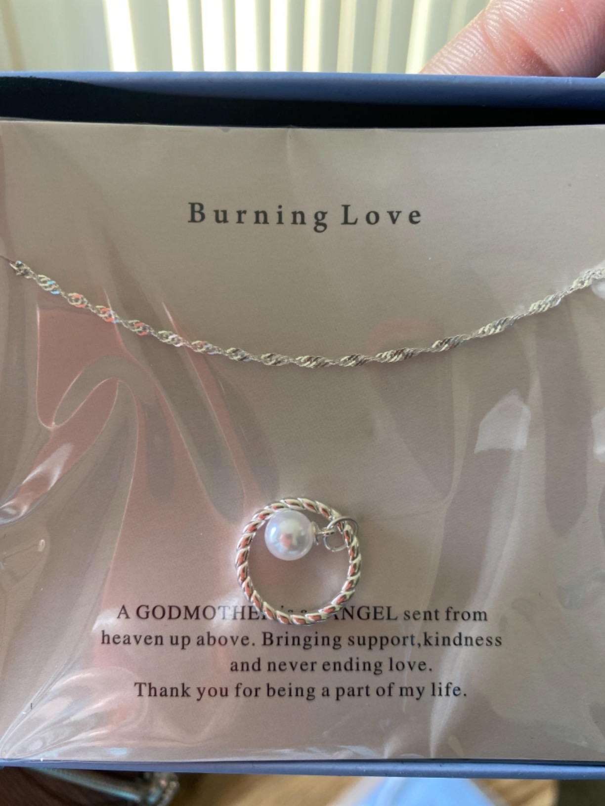 Burning Love Godmother Necklace Godmother Gifts from Goddaughter&GodSon | Sterling Silver Circle Necklace for Women Birthday Gifts Christmas customer photo 2