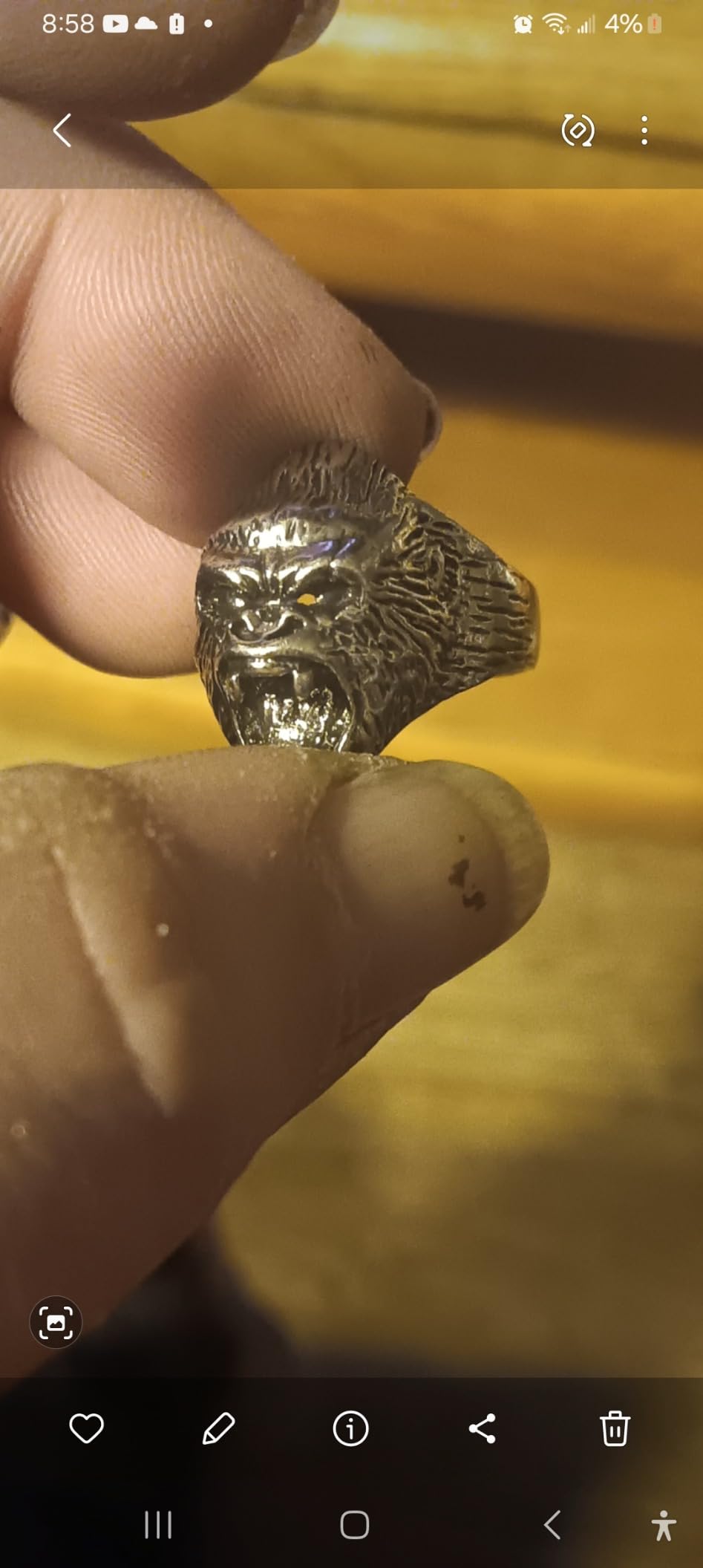 Gorilla Ring for Men, Angry Orangutan Ring Big Monkey Ring, Hip Hop Biker Men's Fashion Domineering Punk Ring customer photo 1