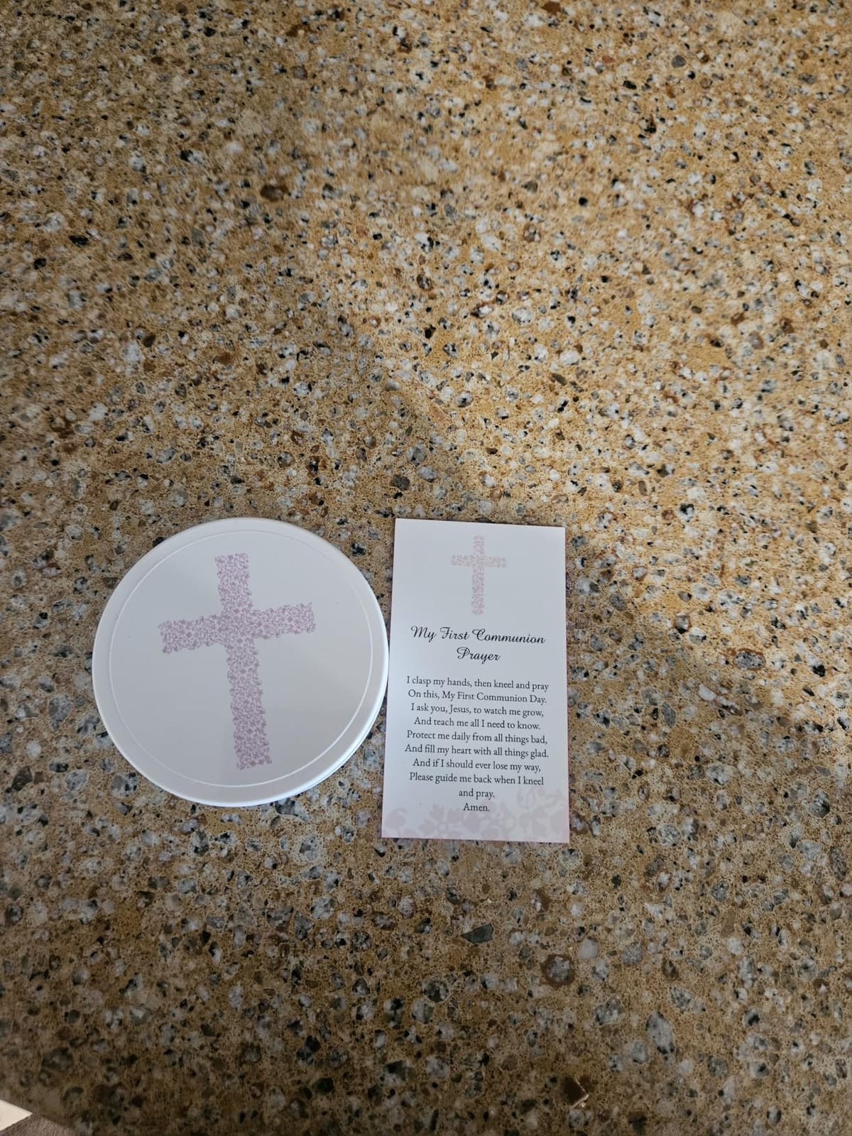 Westmon Works First Communion Rosary Set for Girls with Pink Rose Shaped Bead Case and Holy Card customer photo 1