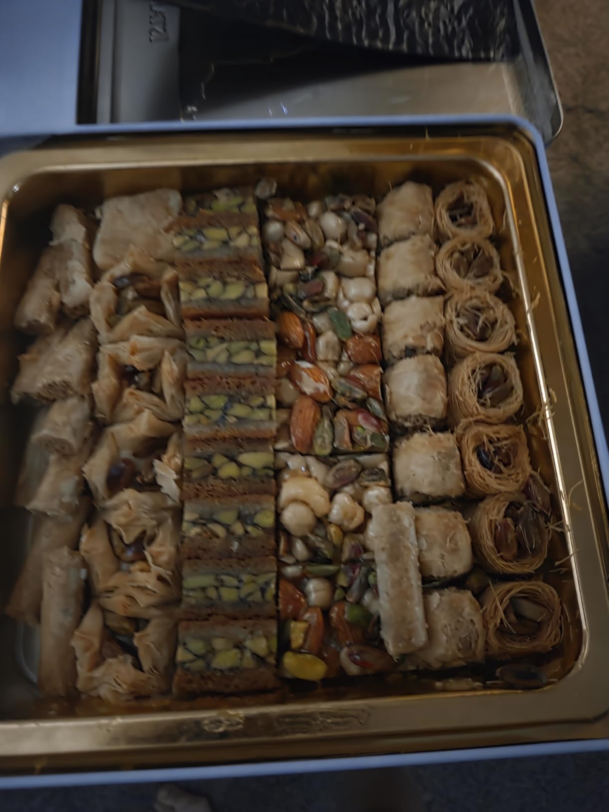 Cerez Pazari Baklava Pastry Gift Set - Turkish Baklava Pastry With Nuts & Spices - Baklava Gift Box From Turkey - Pastry, Halal Snacks - Assorted 45-48 Pieces Per Metal Dessert Box - 1.32 lbs customer photo 2