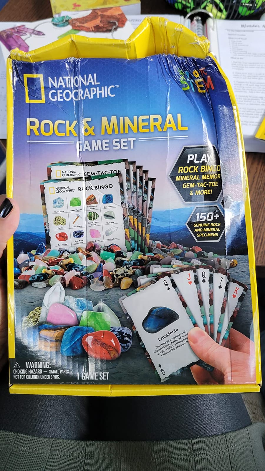 National Geographic Rock Bingo and Gemstone Trivia Game for Kids | 150+ Rocks and Minerals, Rock Bingo, Mineral Memory, Gemstone Trivia and Card Games, Geology Learning, Family Game customer photo 2