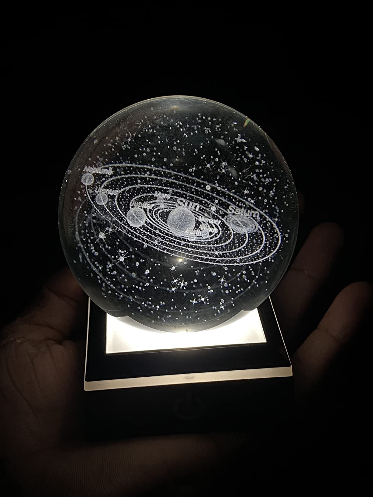 Qianwei 3D Solar System Model Crystal Ball Astronomy Gifts Men Space Decor customer photo 1