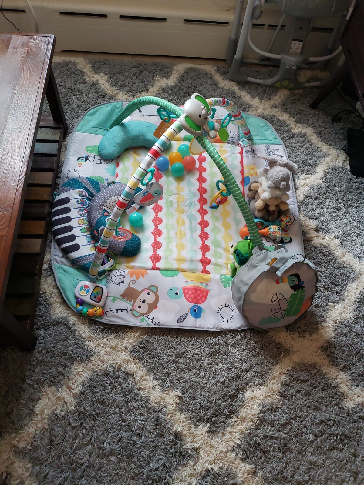 Bright Starts 5-in-1 Your Way Ball Play - Jumbo Play Mat Converts to Ball Pit Baby Gym, Newborn to Toddler - Totally Tropical (Green) customer photo 1