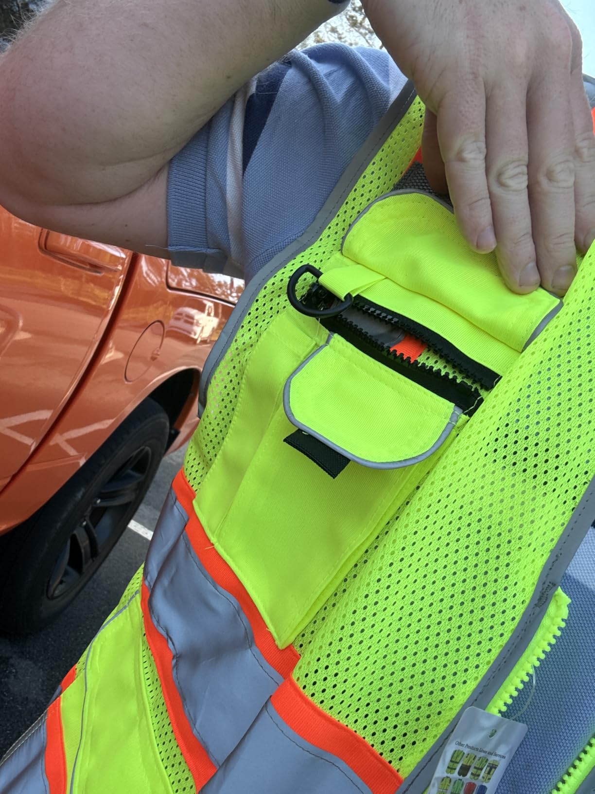 JKSafety Licenced Drone Pilot Reflective Safety Vest JK100FAA Yellow L | 4 Reflective Strips, 9 Pockets, ANSI Class 2 FAA-Compliant UAV Pilot Vest customer photo 1