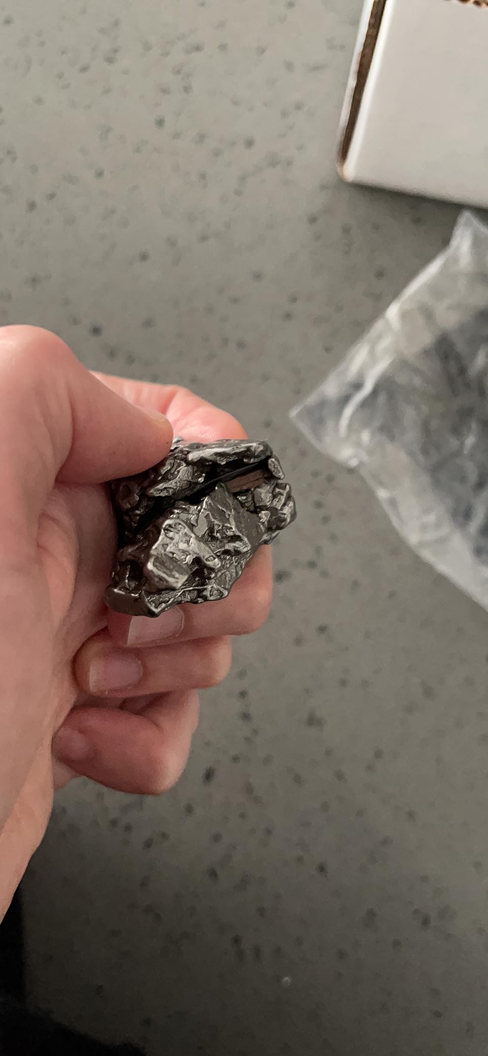 DANCING BEAR Real Meteorite Extra Large (60-70g) Genuine from Campo Del Cielo Argentina, Certificate of Authenticity, Display Stand, ID Card, Space Rock, Assembled in the USA customer photo 2