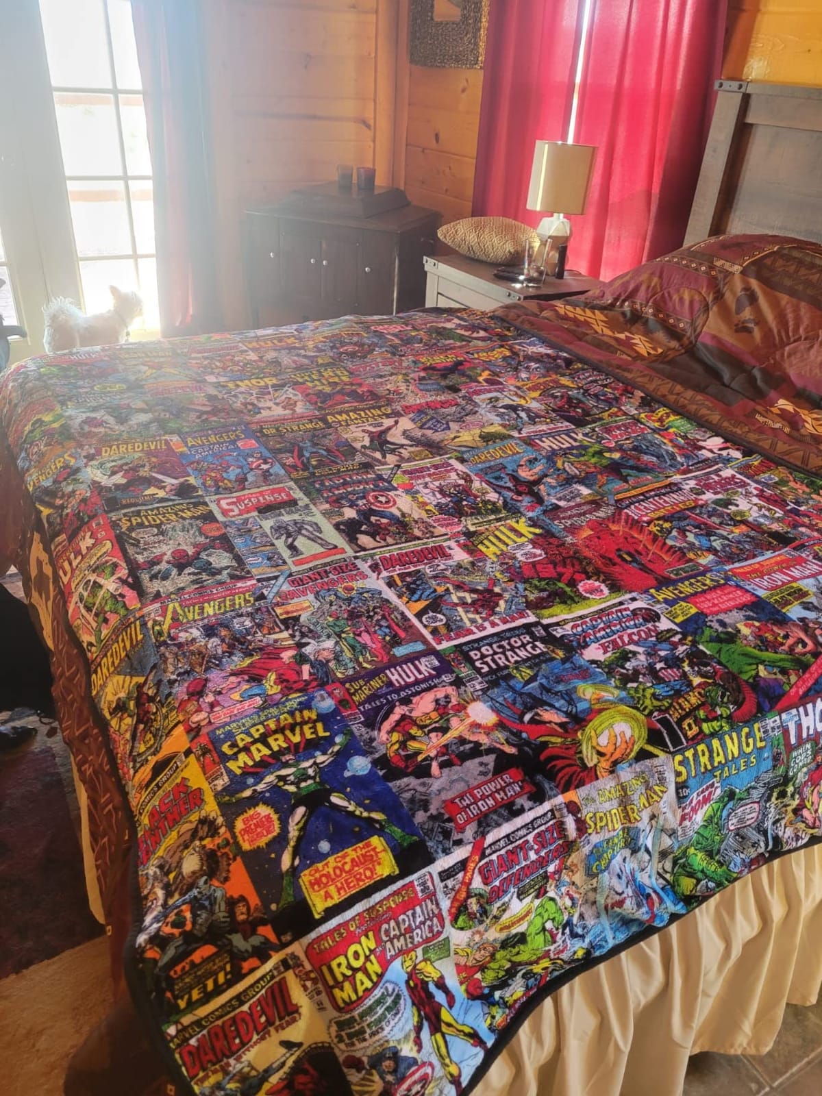 Marvel Comics Oversized Fleece Throw Blanket With Spider-Man, Captain America, Black Panther, More | Superhero Geeky Home Decor | Soft And Cozy Sherpa Blanket | 54 x 72 Inches customer photo 2