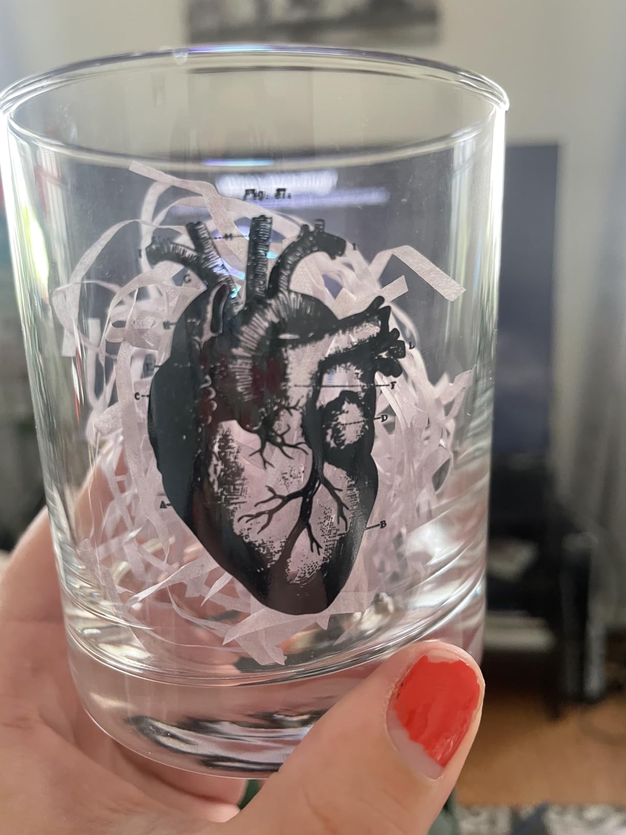 AGMdesign Human Heart Anatomy Whiskey Glass, Unique gifts for Physician, Nurse, Neighbor, Coworker, Friend, Boss, Anatomy Of Heart Art, Hearts Drawing customer photo 1