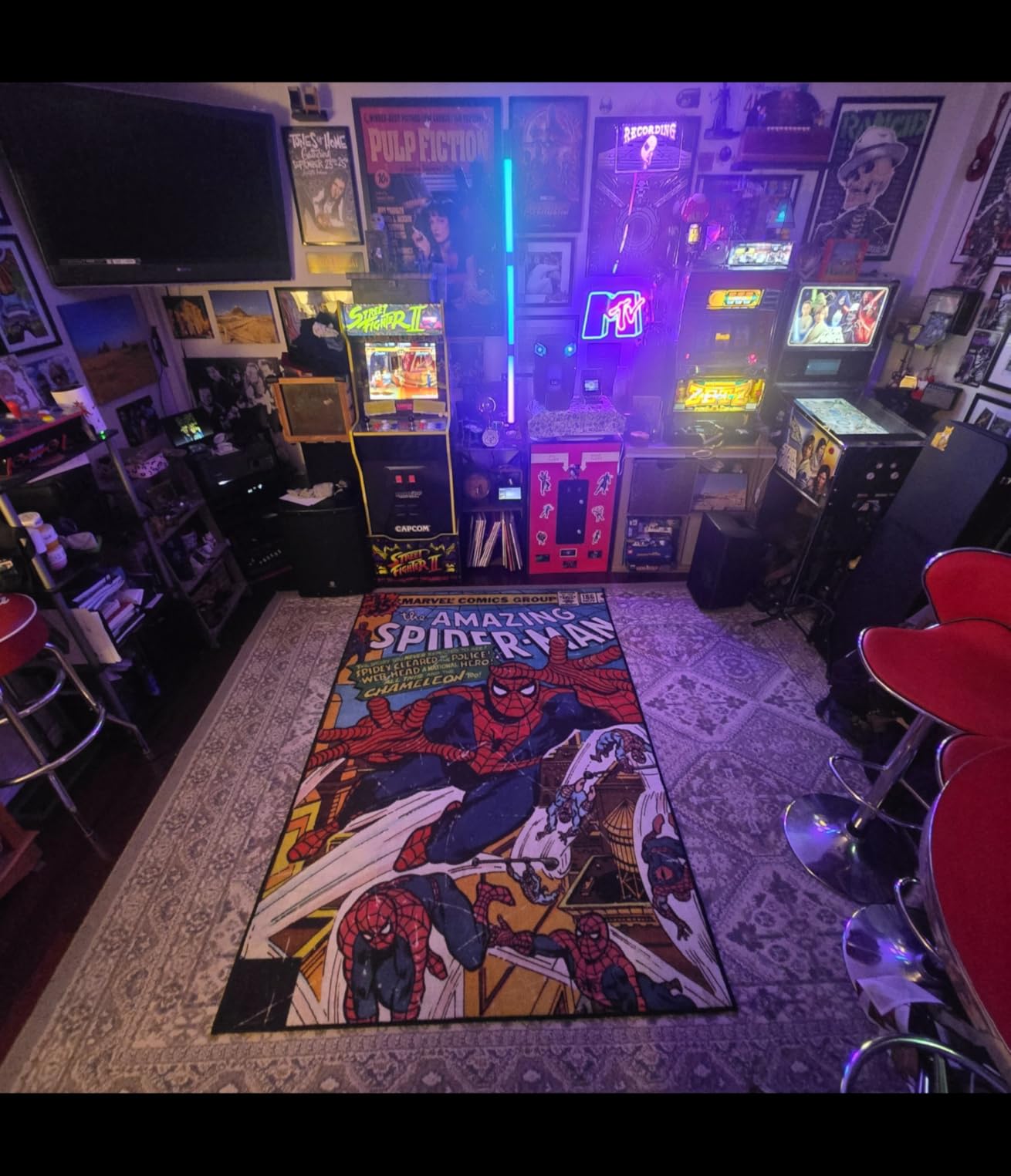 Gertmenian Marvel Spiderman Indoor Area Rug - 4x6 Large, Non-Slip, Ideal for Children in Bedroom, Game Room, Classroom, Nursery or Play Area - Retro Comic Superhero, Multi, 47327 customer photo 1
