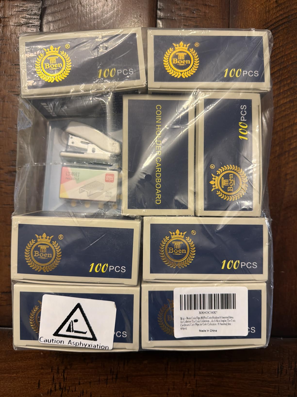 Boen 1000Pcs Coin Flips Assorted 10 Sizes Coin Holders with Stapler customer photo 1