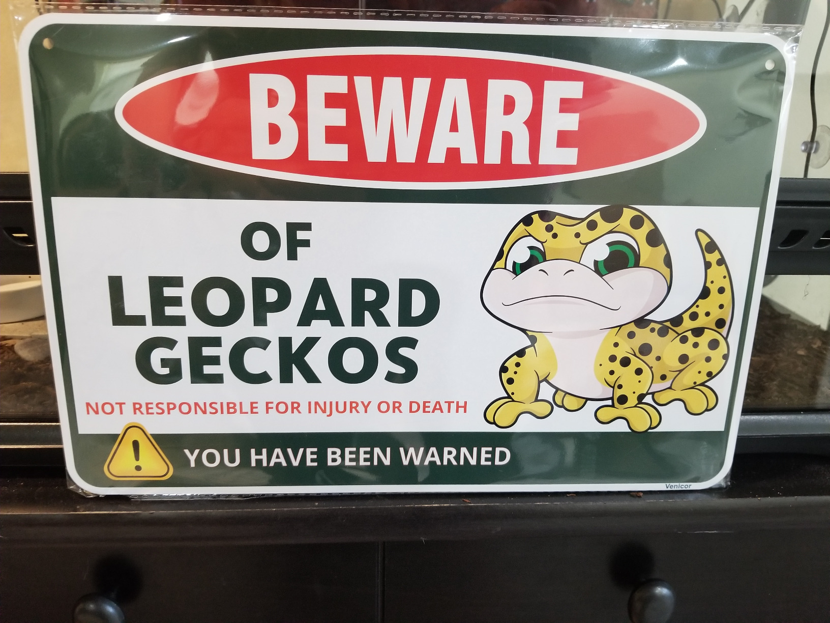 Venicor Leopard Gecko Sign Decor - 8 x 12 Inches - Aluminum - Leopard Gecko Tank Accessories Supplies Toy Gift customer photo 1