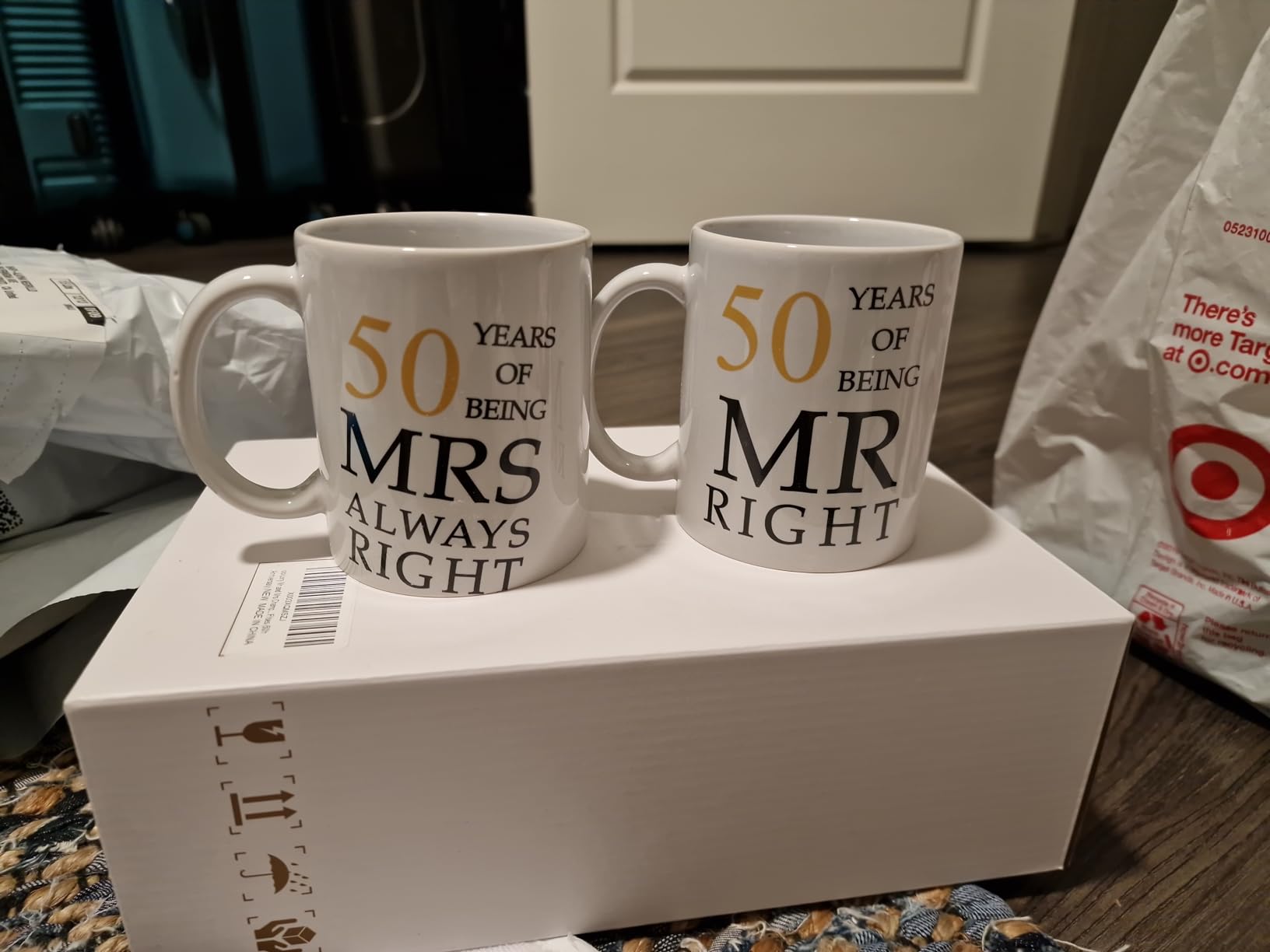 Kwieema 50th Wedding Anniversary for Couples, Golden 50th Anniversary for Parents, 50th Wedding Anniversary Coffee Mugs Grandparents Couples Mugs 50 Year Parents Anniversary Mug customer photo 2