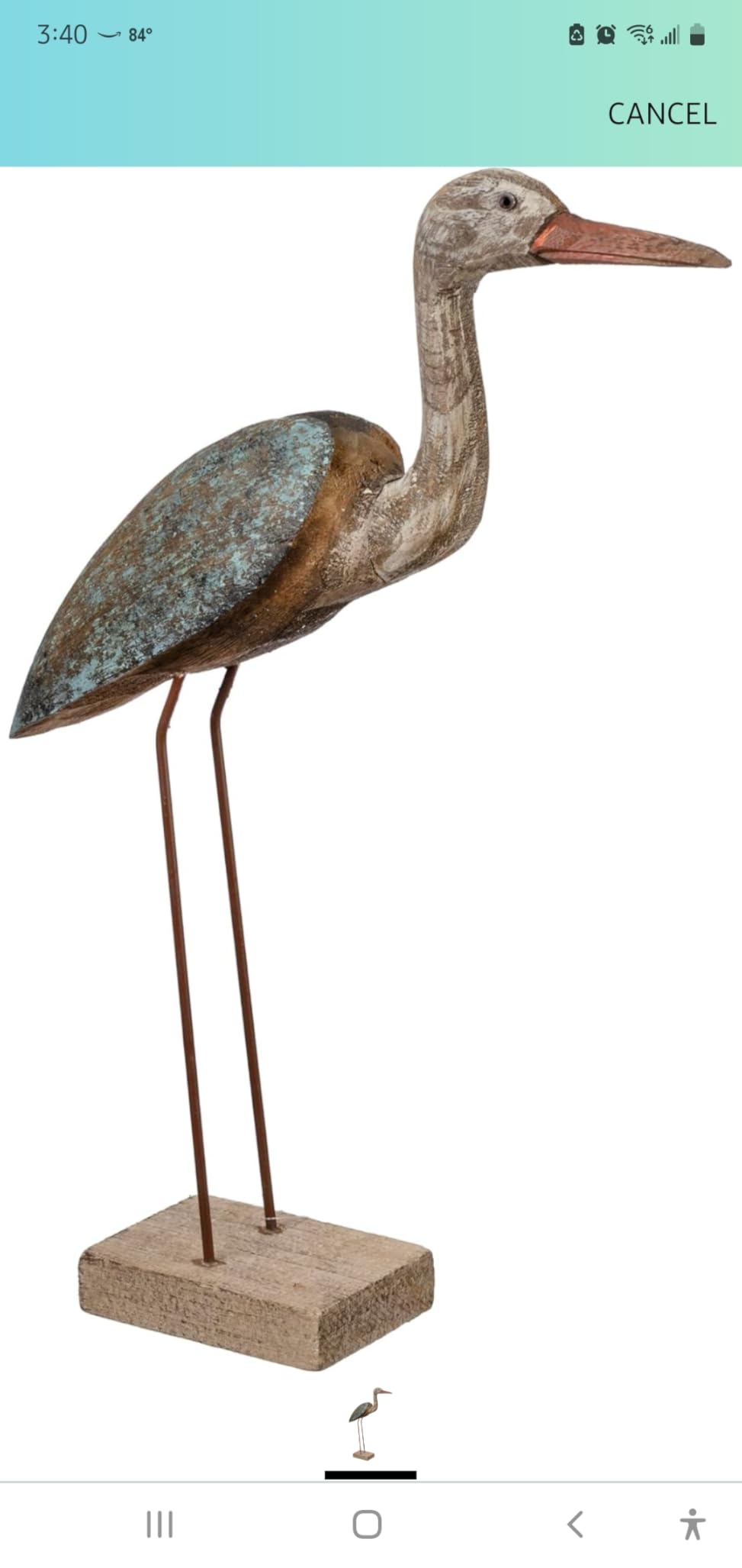 Primitives by Kathy Wooden Sand Crane Home Décor Figurine 15.25 Inch customer photo 1