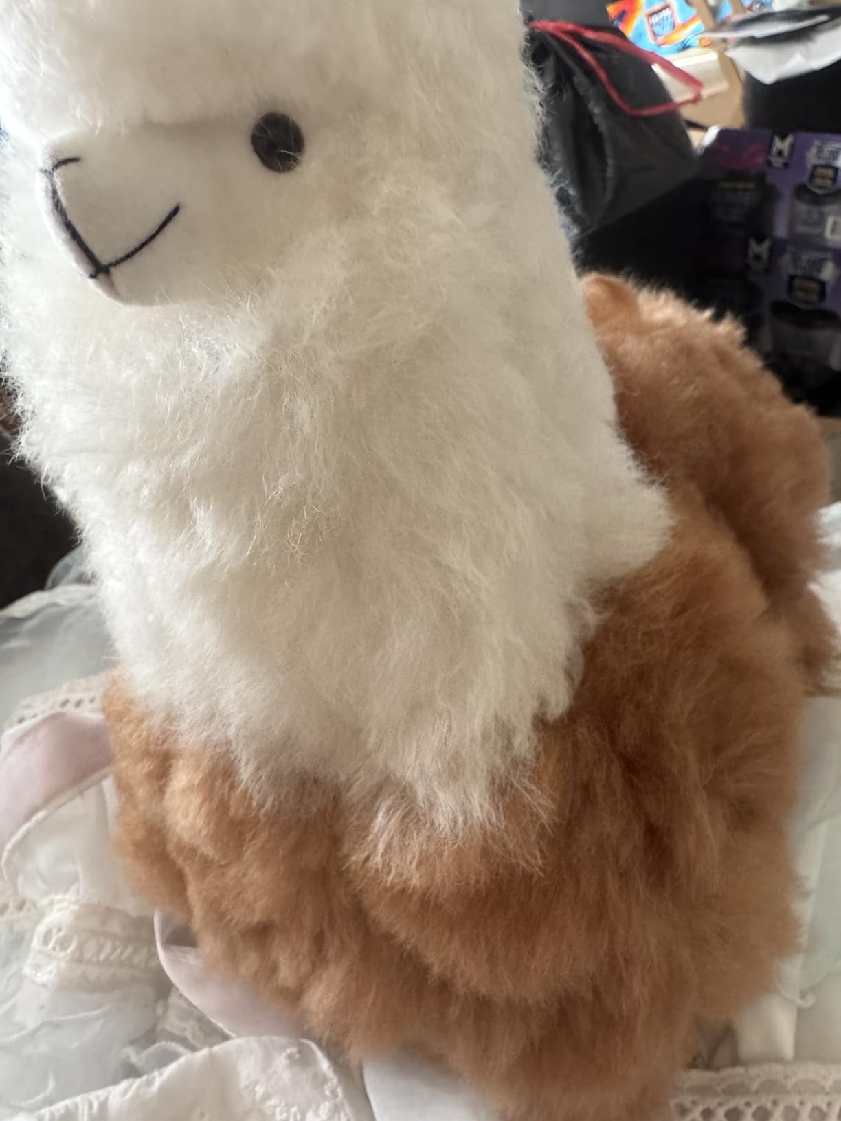 Alpaca Stuffed Animal Crafted in Fluffy Luxury Wool - Hypoallergenic & Ultra-Soft Cute Plush Toy Perfect for Room Decor and a Huggable Gift (Beige, 9-Inch) customer photo 1