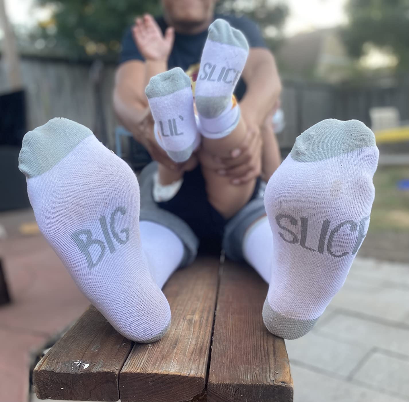 Pearhead Dad And Baby Matching Pizza Sock Set | Parent And Baby Socks, Big And Little Slice Design, New Dad Gift, Baby Keepsake, Coordinating Family Apparel customer photo 1