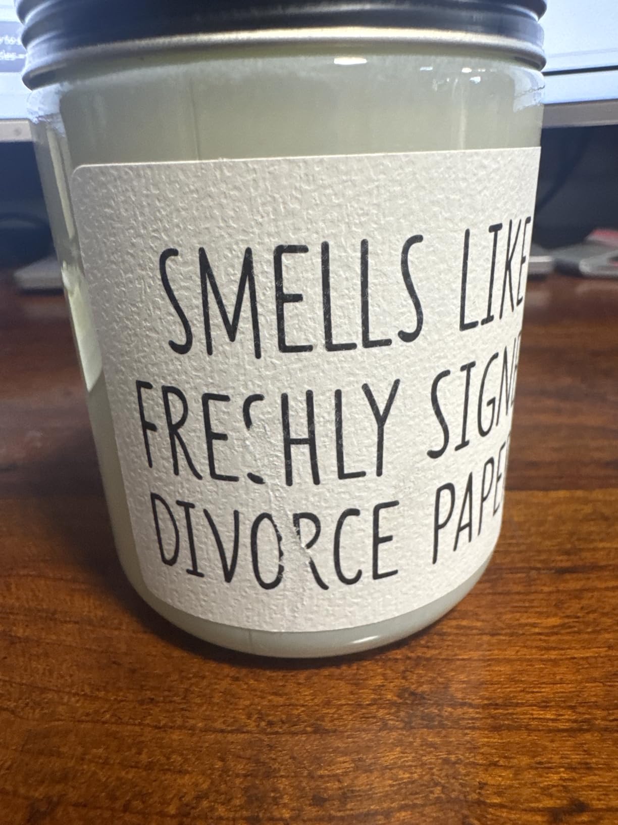 Divorce Gifts for Women, Divorce Candle, New Beginnings Gift for Women, Break Up Gift for Her, Smells Freshly Signed Divorce Papers, Lavender Vanilla, 7oz customer photo 2