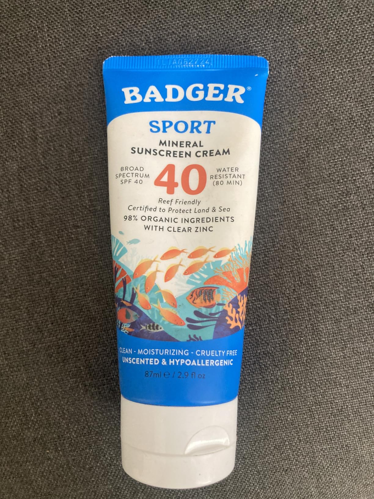 Badger Sport Mineral Sunscreen, Reef Safe, SPF 40, 98% Organic with Zinc Oxide, Water Resistant, Hawaii Reef Act 104 Compliant customer photo 1