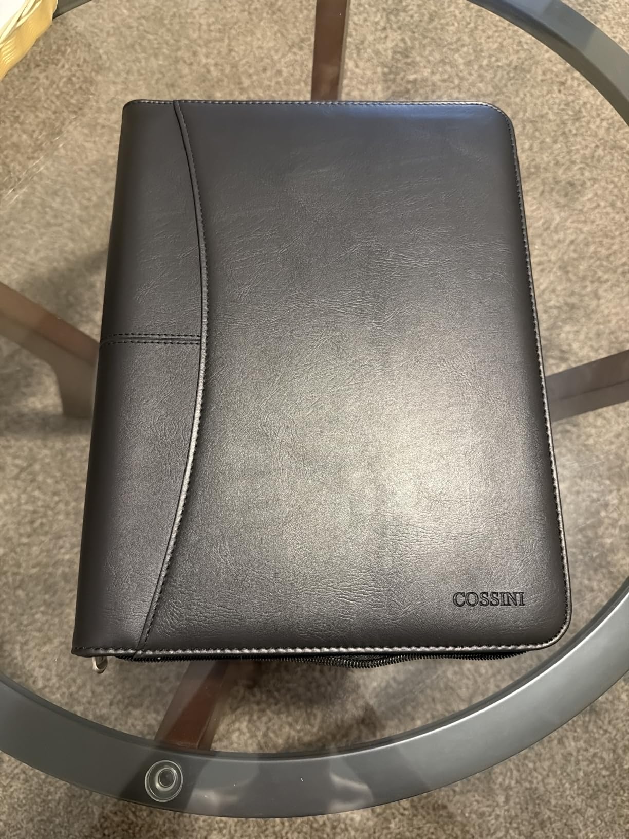 Cossini Premium Business Portfolio with Zipper - Padfolio - Superior Business Impressions Begin with PU Vegan Leather, 10.1 Inch Tablet Sleeve, Smart Storage, Solar Calculator, Writing Pad -Brown customer photo 1