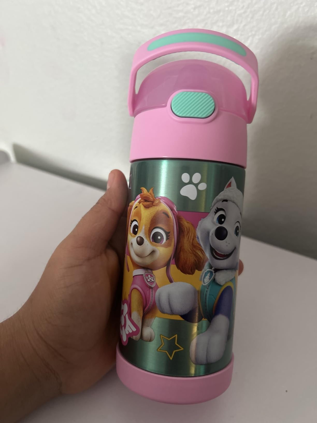 THERMOS FUNTAINER Water Bottle with Straw, 12oz, Peppa Pig | Kids Stainless Steel Insulated Water Bottle, Keeps Drinks Cold Longer for School & Play, BPA-Free customer photo 1