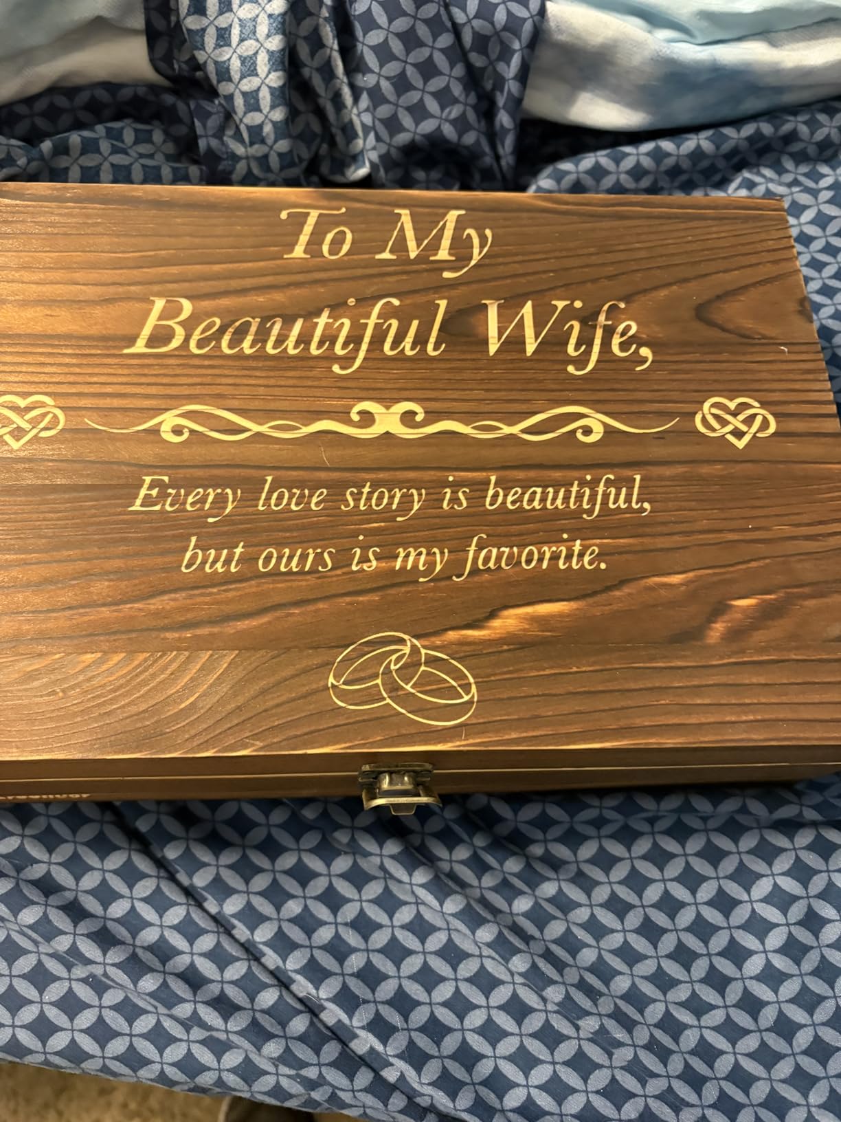 GreenCor Anniversary for Wife Engraved Wooden Gift Set with Crystal Heart and 24K Gold Dipped Rose customer photo 1