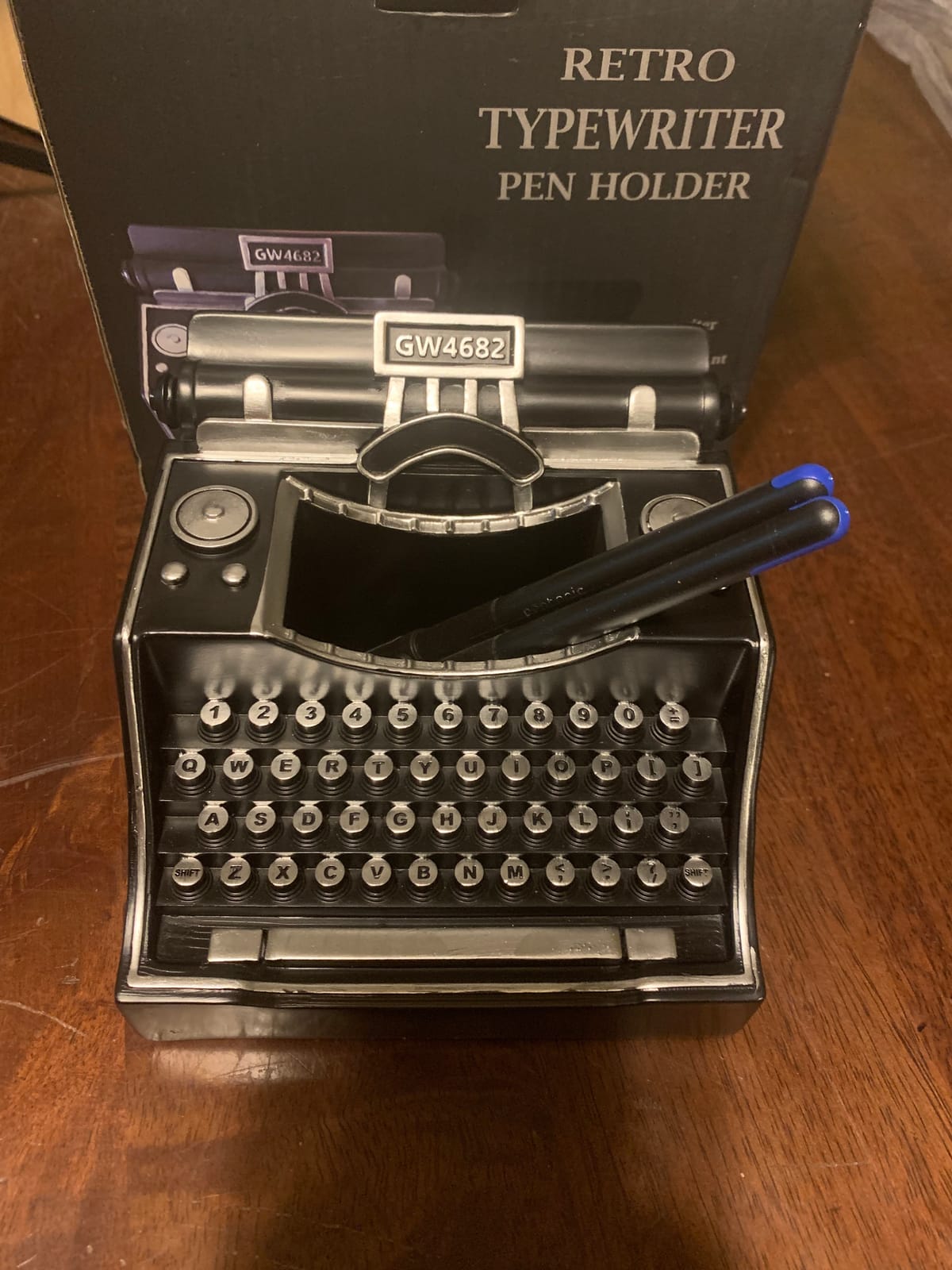 Retro Typewriter Pen Holder Desk Organizers for Writer's Bronze | Decorative vintage pencil holders desktop accessories unique cool gifts suitable for offices, study and living room customer photo 1