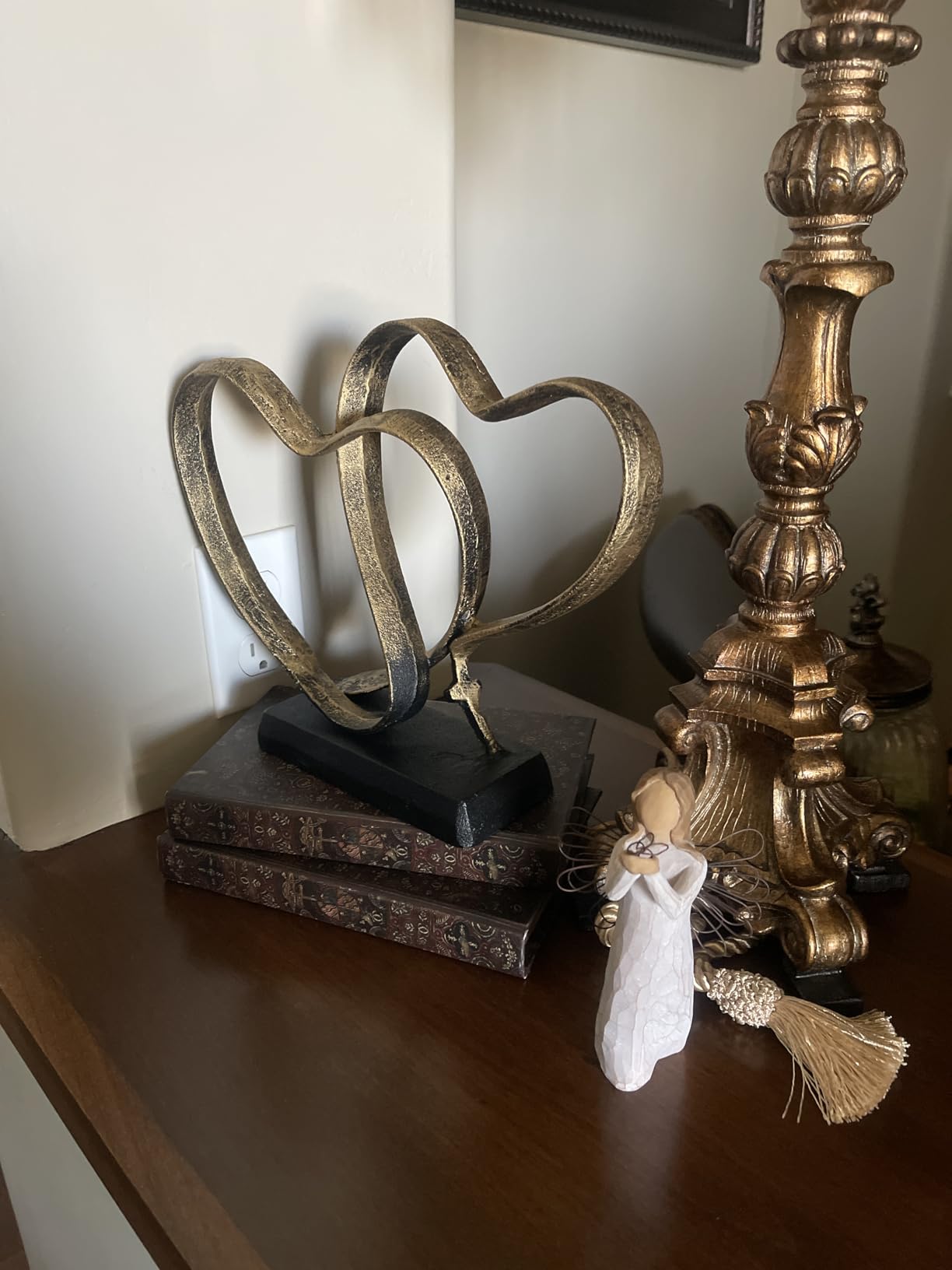 Wedding Anniversary Couples Gift - Iron Sculpture Bundle - Any Anniversary | Iron Hearts Stemming from a Cross Symbolizing Lasting Love, Includes Gift Box and Poem Card customer photo 1