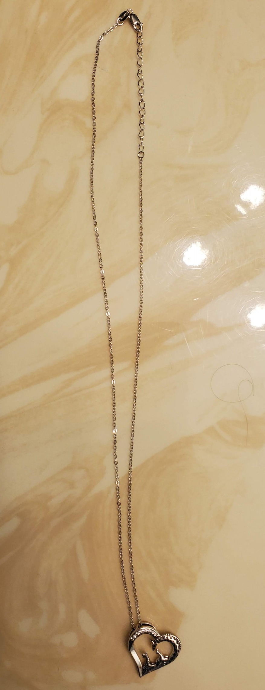 925 Sterling Silver Giraffe Heart Pendant Necklace for Women Mom Grandma, Giraffe Family Love Necklaces Jewelry Mothers Day Birthday Gifts with 18