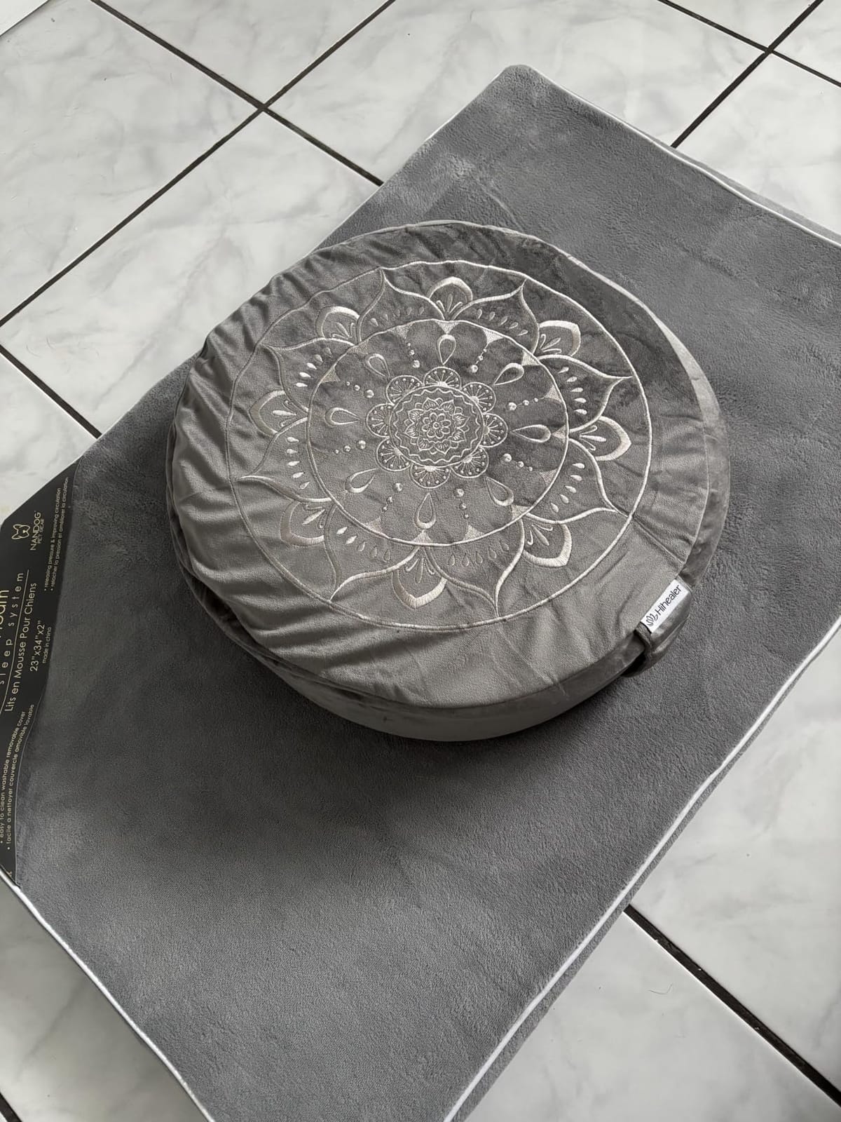 Hihealer Meditation Cushion, Traditional Tibetan Meditation Pillow Velvet Cover - Large Floor Cushion Seating for Adults - Yoga Buckwheat Bolster for Women, Moms customer photo 2