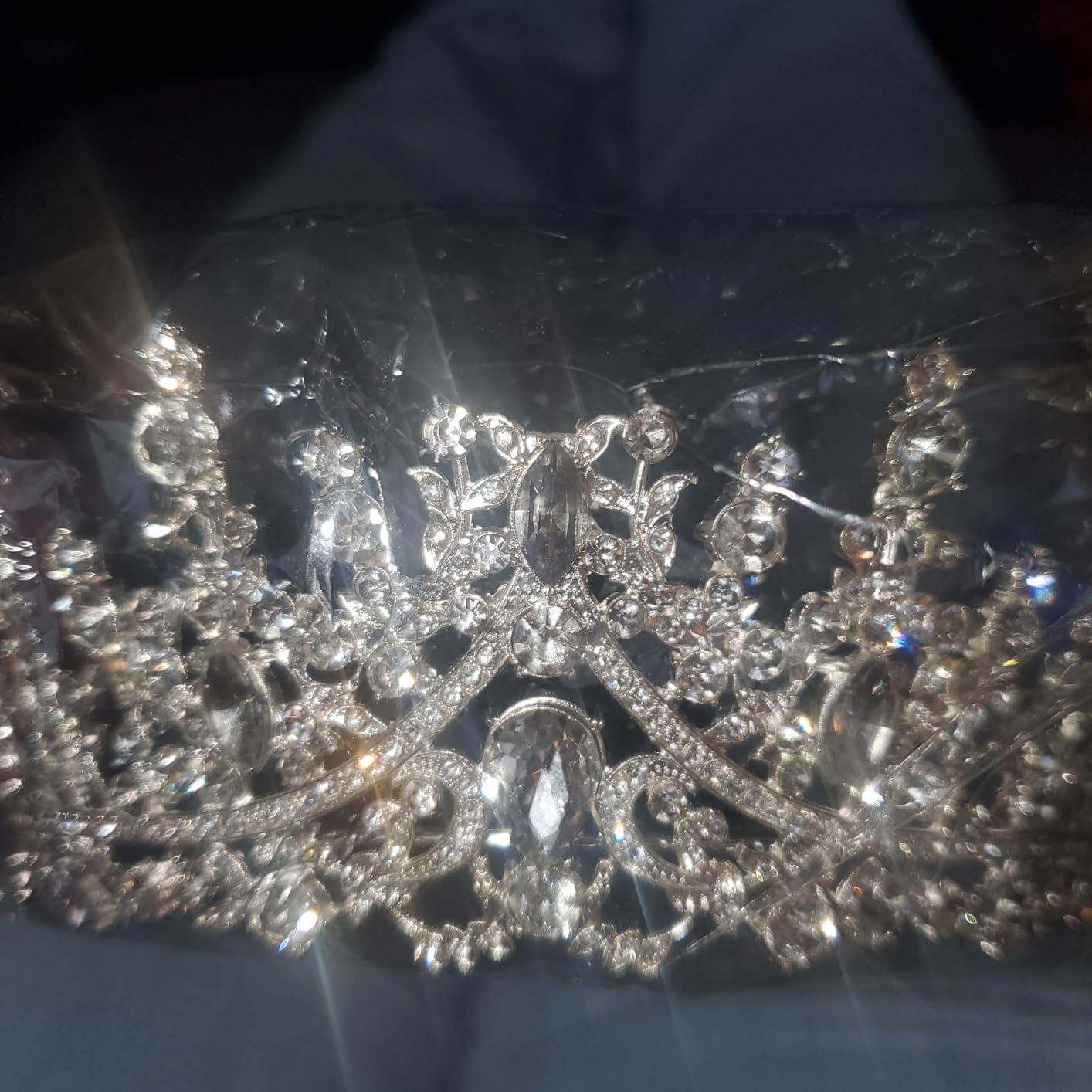 TOBATOBA Silver Wedding Crystal Tiara Crown for Women, Princess Quinceanera Headpiece for Birthday Prom Pageant Party customer photo 1