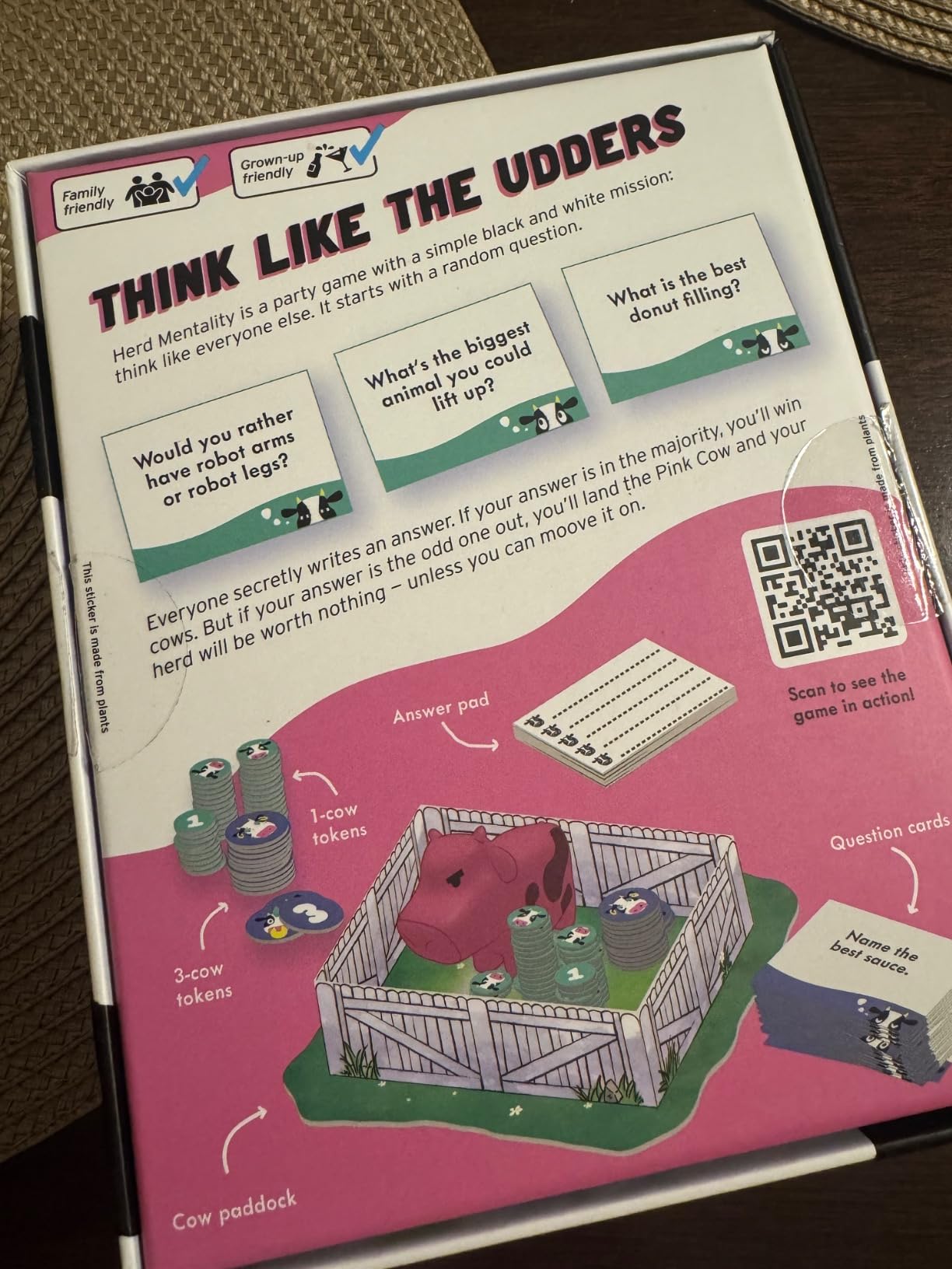 Herd Mentality: Udderly Funny Family Board Game | Easy & Fun for Big Groups of 4-20 Players | Includes 20 Extra Exclusive Questions customer photo 1