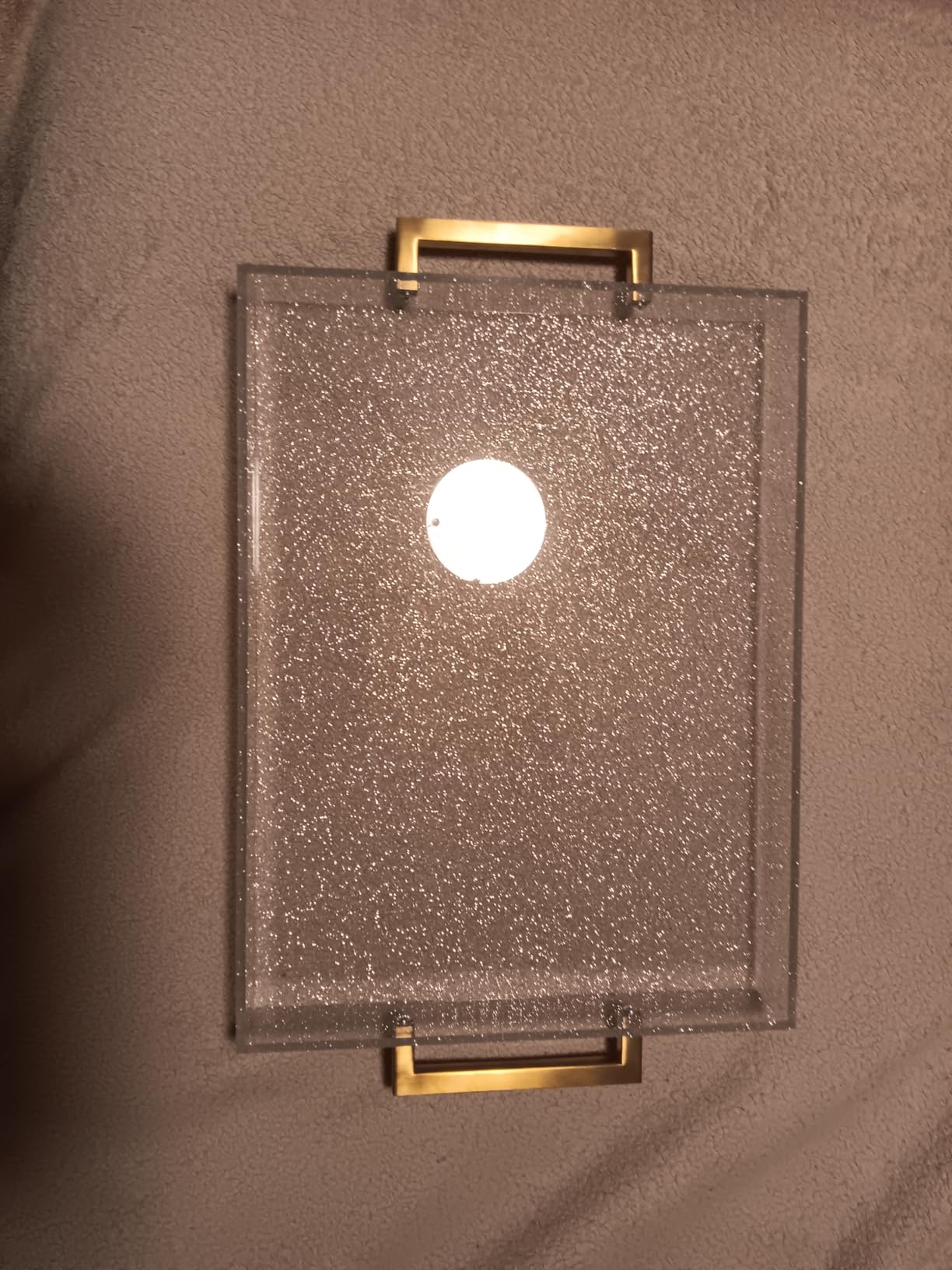 Acrylic Serving Tray with Gold Handles, 16