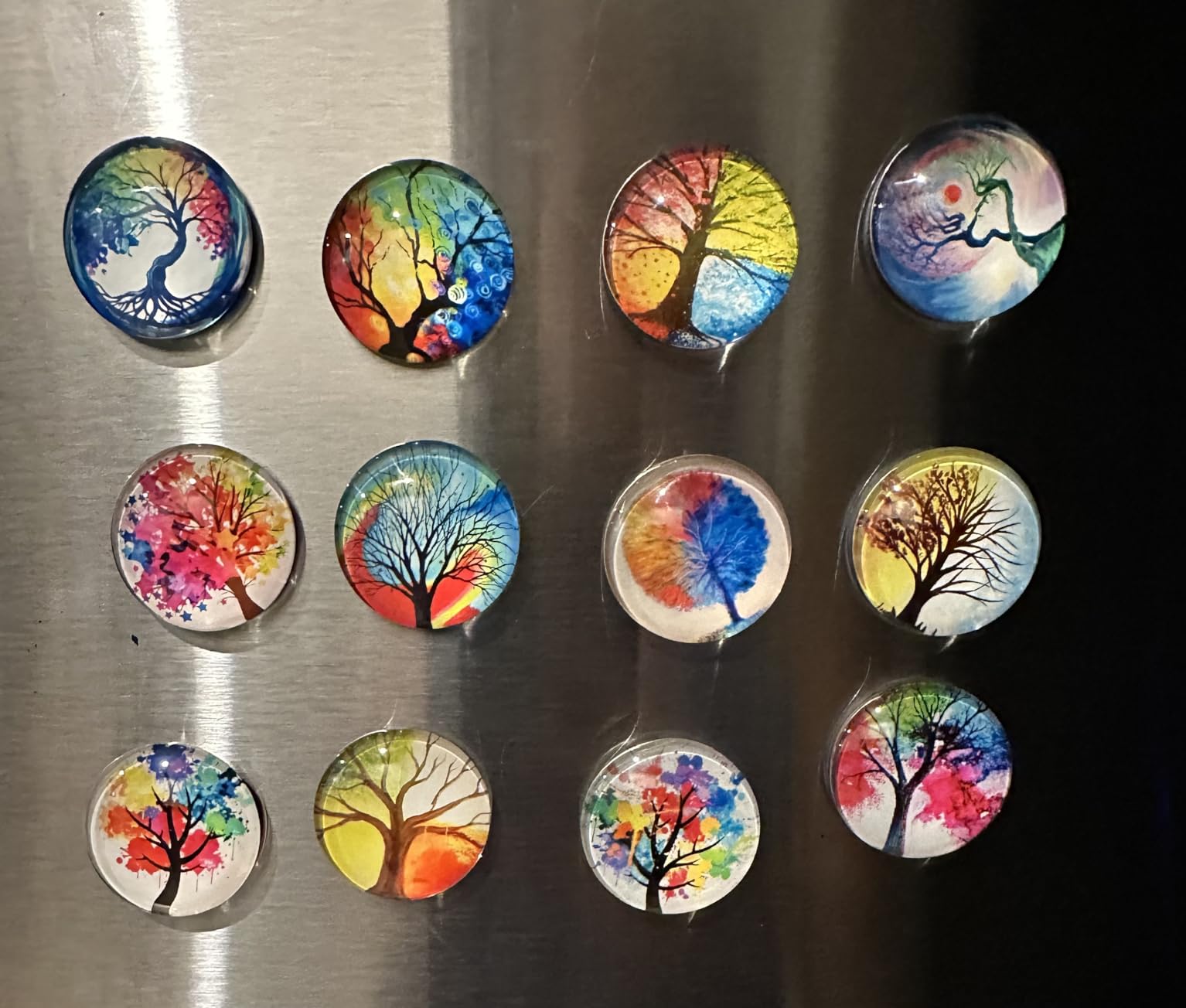 12pcs Glass Refrigerator Magnet Set - Rooster Round Glass Fridge Decoration, Office & Cabinet Magnet customer photo 1