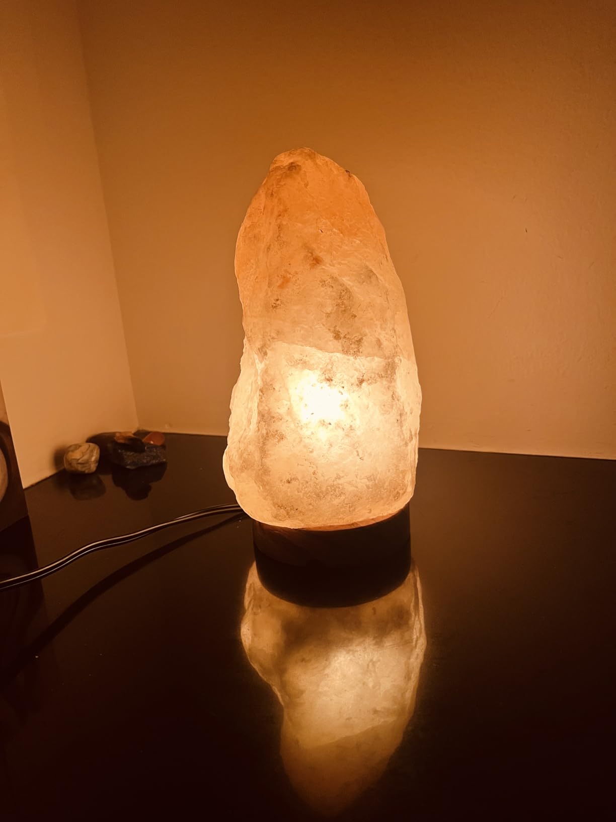 d'aplomb Natural Himalayan Salt Lamp; Large Hand Carved Natural Chunk | 100% Authentic Pink Crystal Rock Salt from Himalayan Mountains; Dimmer Cord; 12 lbs customer photo 2