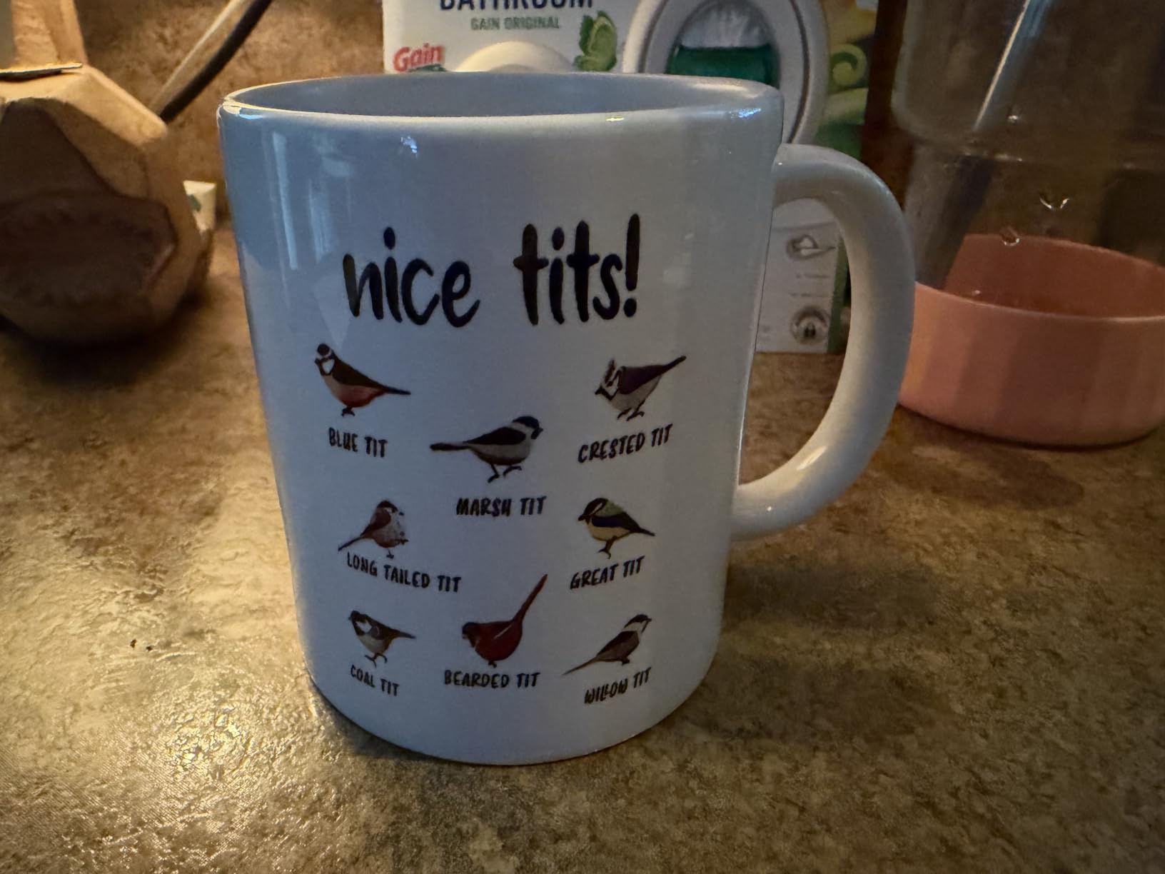 Jigfoxy Nice Tits Bird Mug, Funny Birds Coffee Mugs, Bird Watching Gifts | Gifts for Bird Lovers Women Men, 11 Oz White customer photo 2
