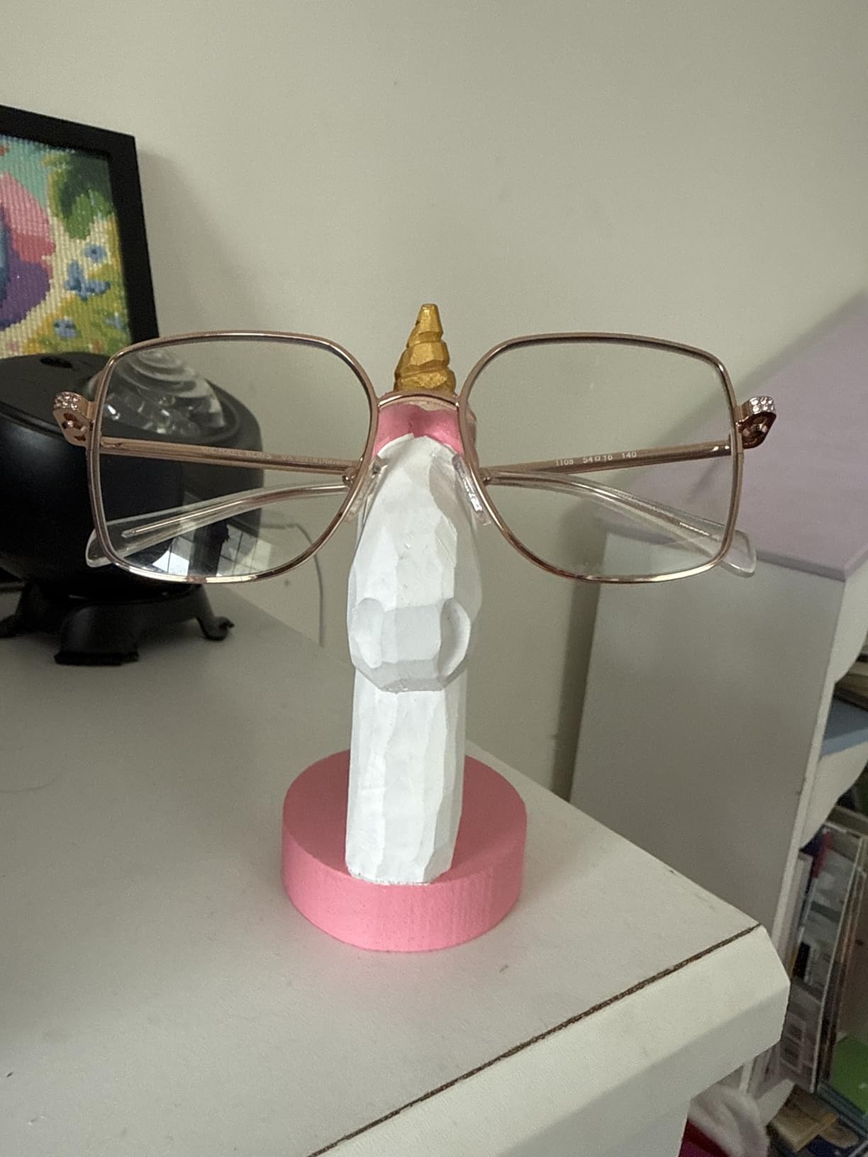 Red Dollar Handmade Wood Carved Animal Eyeglass Holder, Cute Sunglasses Display Stand, Nightstand Home Office Desk Decor, Christmas Holiday New Year Business Gift for Men Women Adults (Eagle) customer photo 1