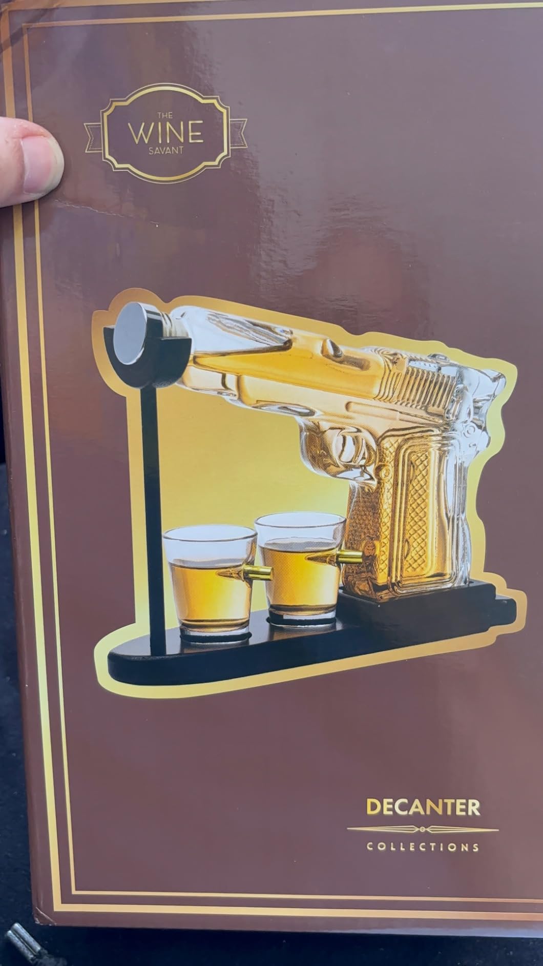 Whiskey Gun Decanter Set + 2 Bullet Glasses - Birthday Pistol Gifts for Men, Boyfriends Who Have Everything, Whiskey Gifts for Dad, Father, Husband, Boyfriend & Military Enthusiasts, Liquor Dispenser | Pistol Whiskey Decanter, Includes 2 Bullet Glasses , Unique Bar Display, Collectible for Whiskey, Bourbon & Scotch Lover customer photo 2
