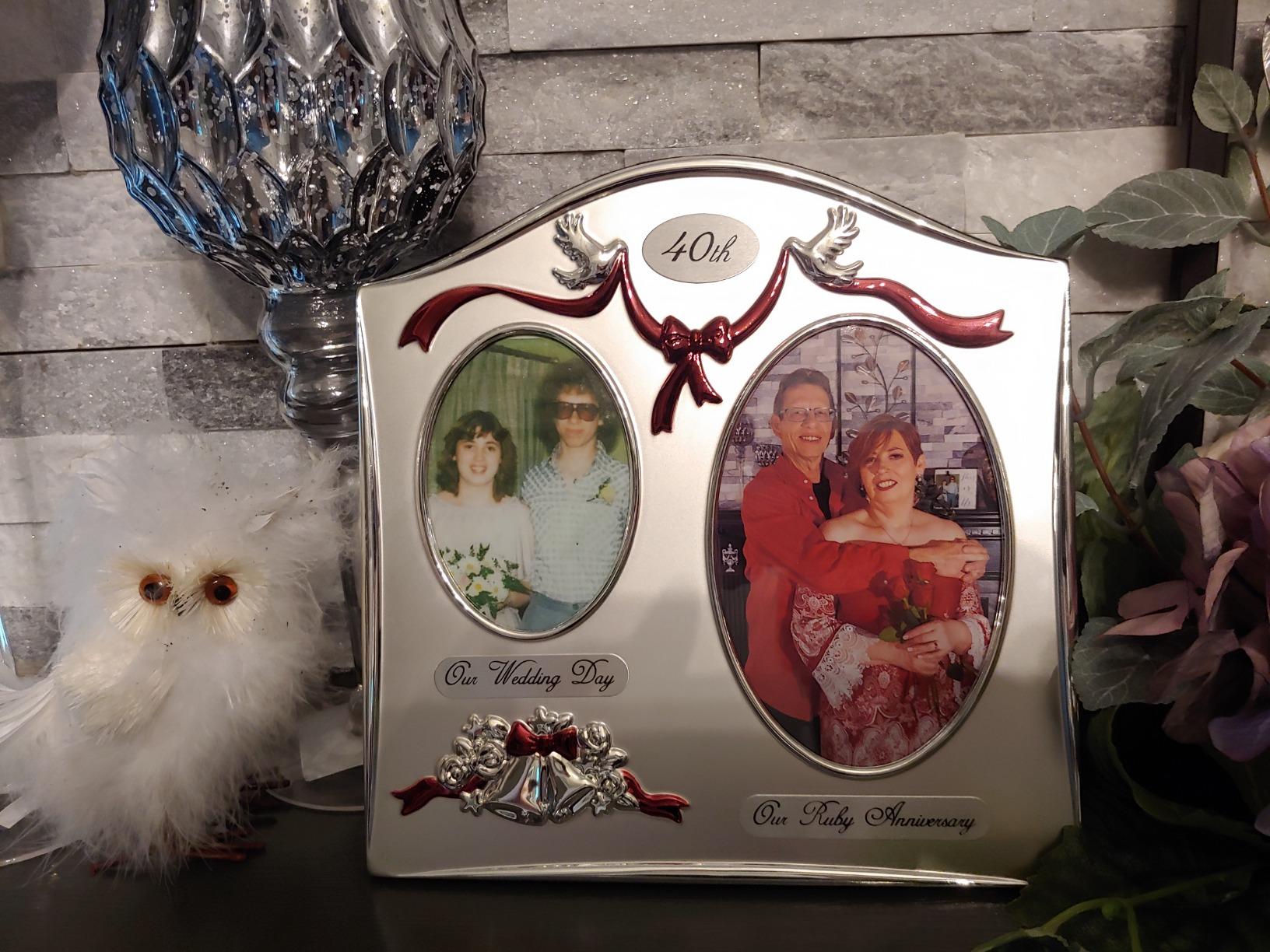 Haysom Interiors Traditional Two Tone Silver Plated 20th China Anniversary Double Picture Frame by Happy Homewares customer photo 1