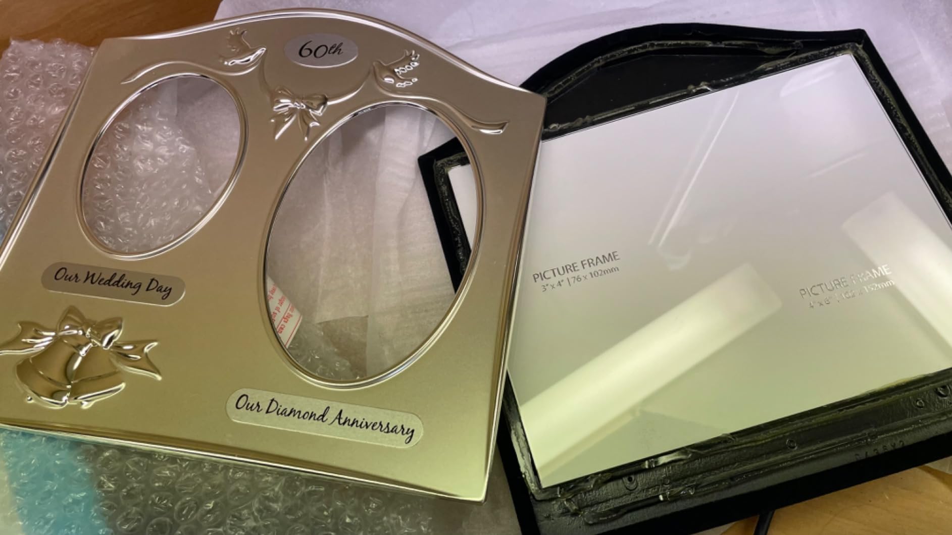 Haysom Interiors Classic Two Tone Silver Plated 45th Sapphire Anniversary Double Picture Frame customer photo 1