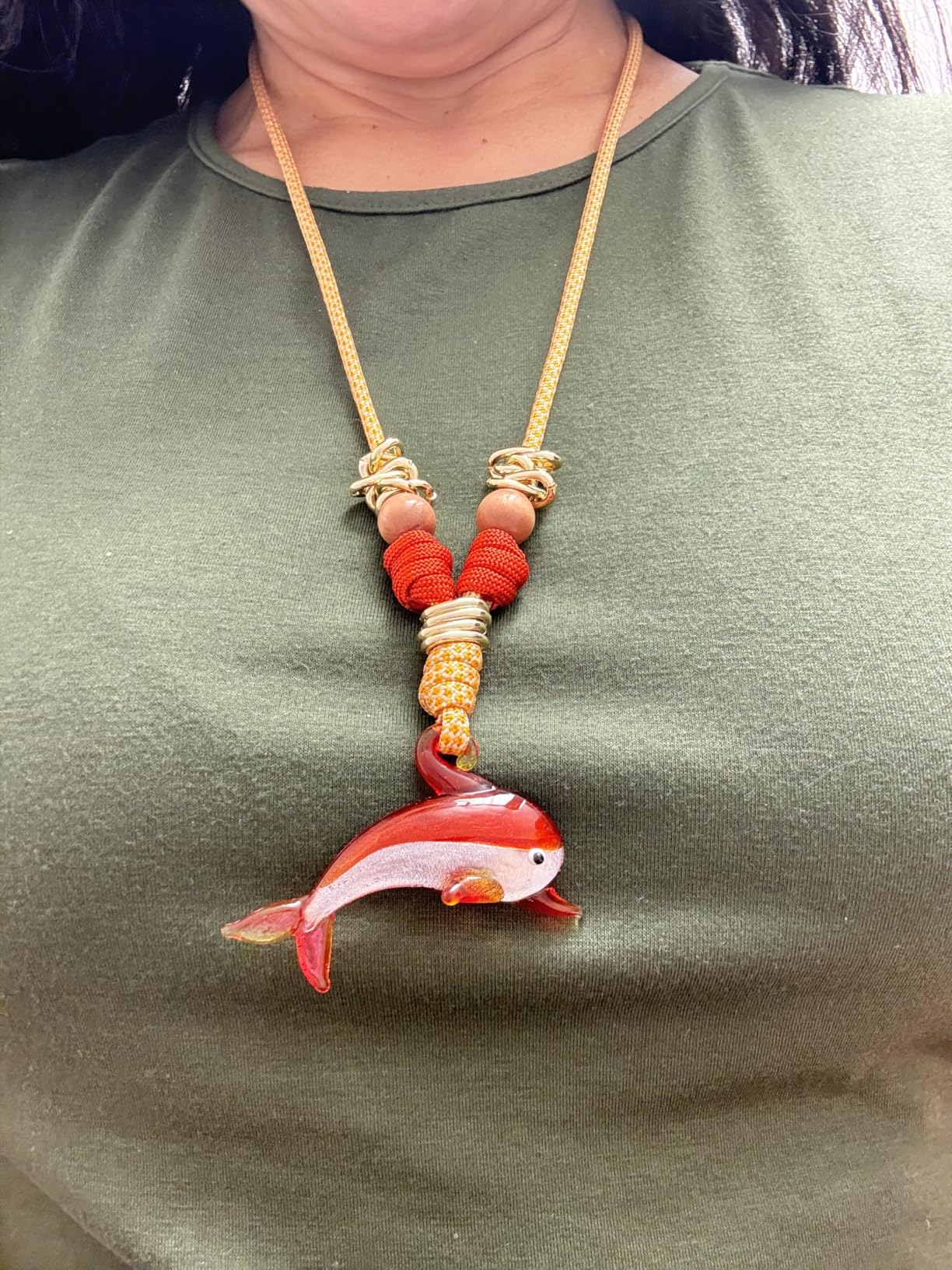 FASHEWELRY 5Pcs Handmade Ocean Sea Lion Lampwork Glass Pendants Light Khaki Marine Life Sea Lion Loose Beads Charms for DIY Jewelry Making customer photo 1