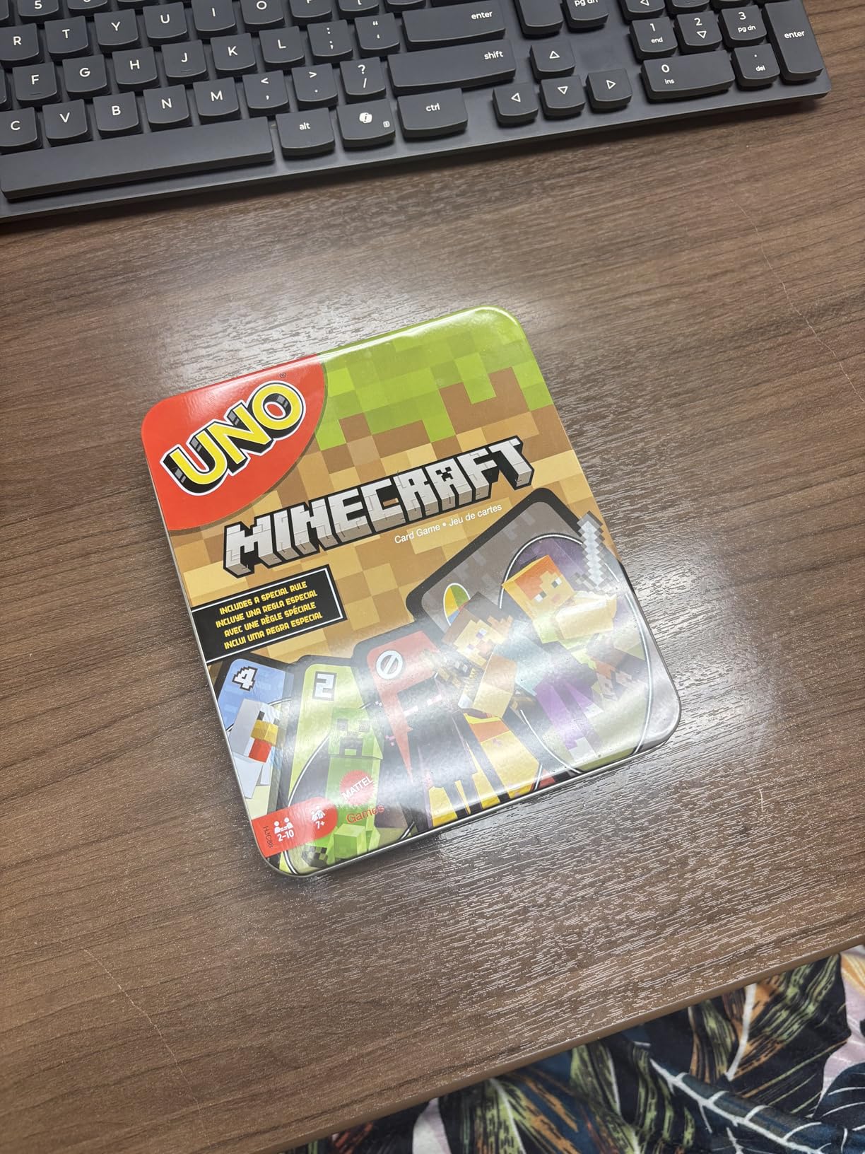 Mattel Games UNO Card Game, Gifts for Kids and Family Night, Themed to Minecraft Video Game, Travel Games, Storage Tin Box (Amazon Exclusive) customer photo 2