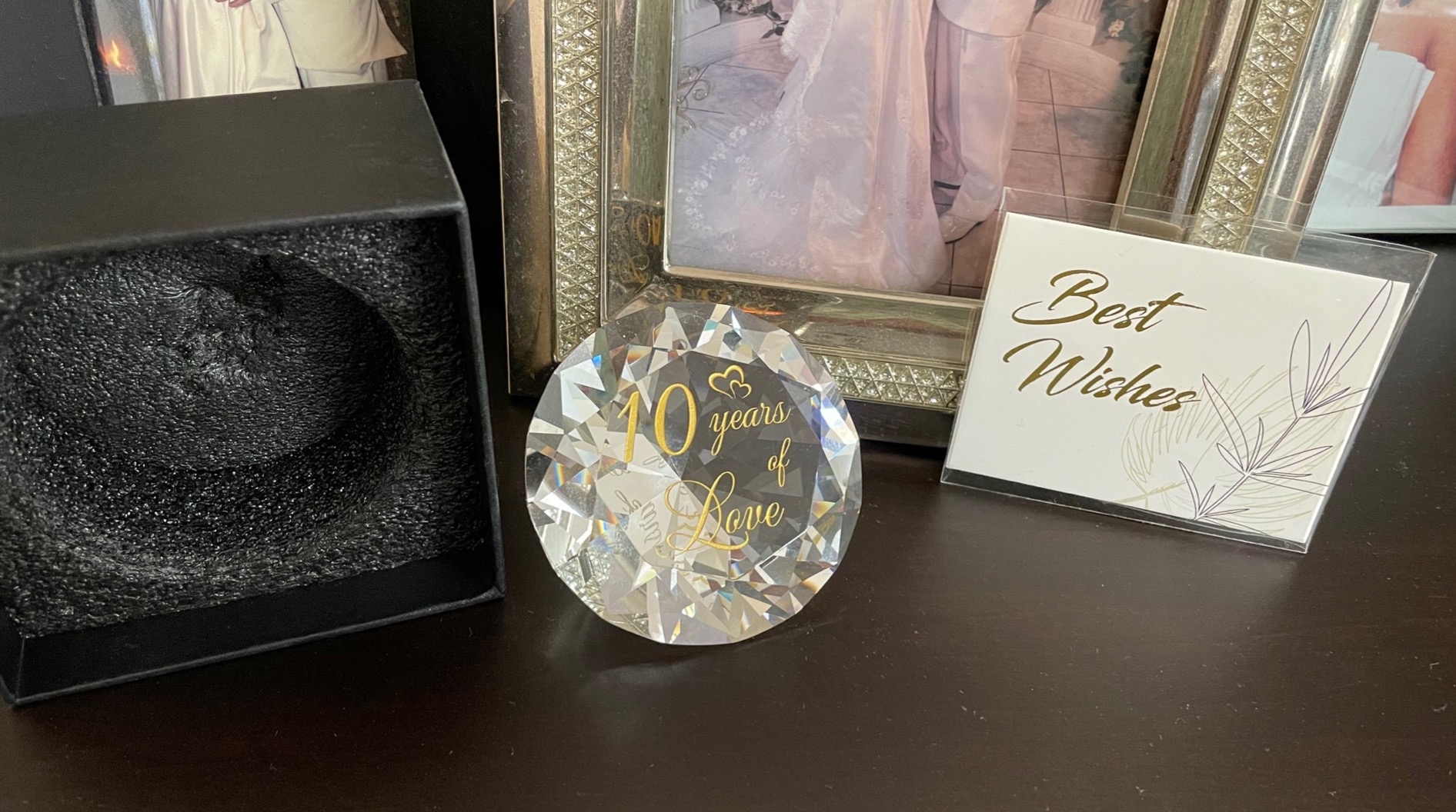 60th Wedding Anniversary Diamond Gifts for Couple, Laser Engraving Crystal Diamond Wedding Gift for Parents, 60 Years of Love Keepsake customer photo 2