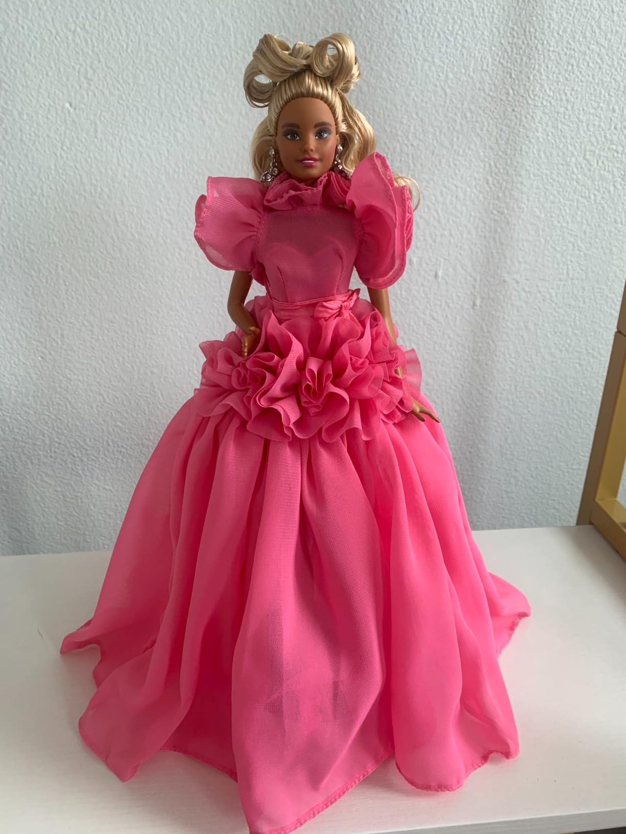 Barbie Signature Pink Collection Doll 3, Barbie Doll (Blonde) with Silkstone Body, Wearing Ruffled Chiffon Gown, Gift for Collectors customer photo 2